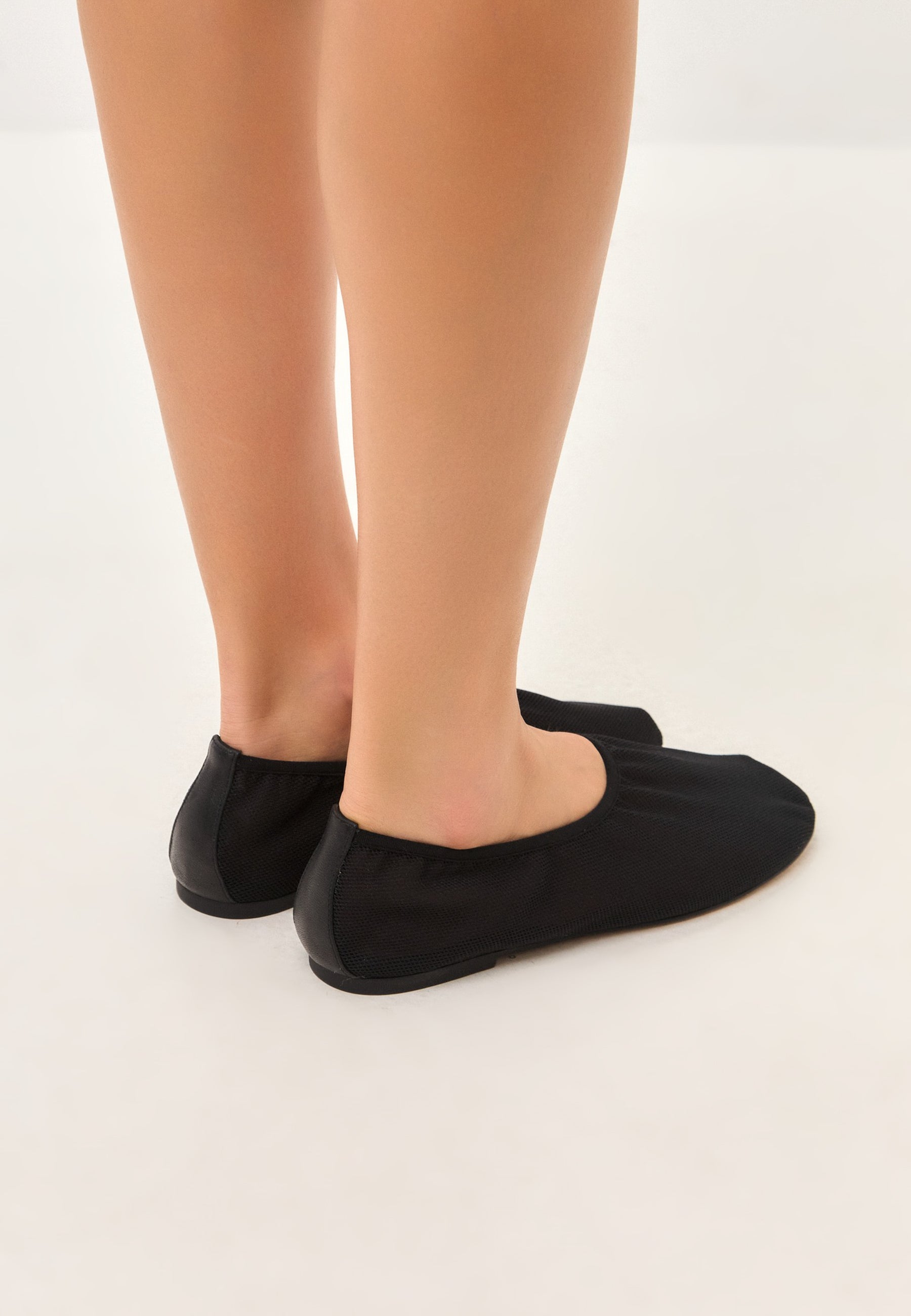 Mesh Slip-On Ballet Flats - Black