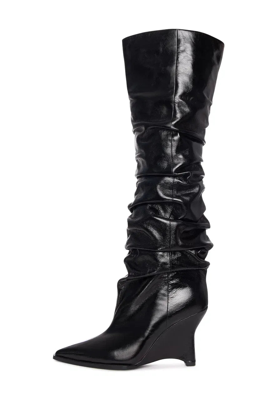Leather Slouch Boots