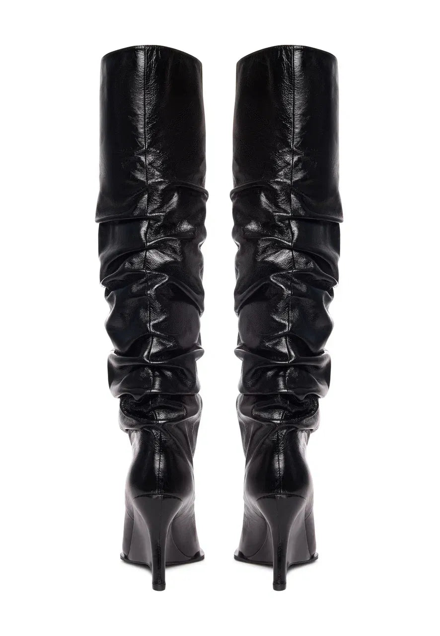 Leather Slouch Boots