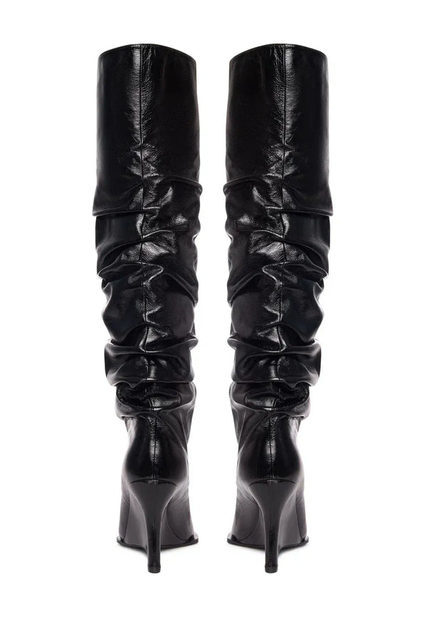 Leather Slouch Boots