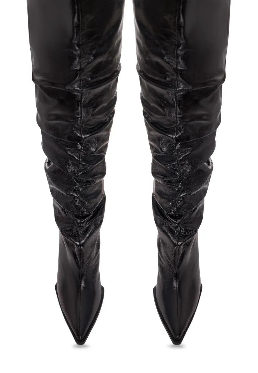 Leather Slouch Boots