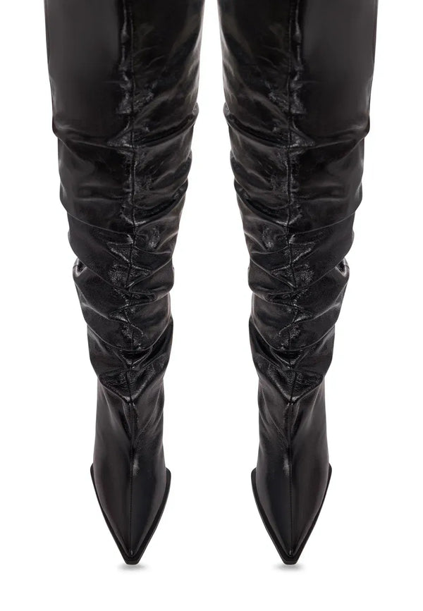Leather Slouch Boots