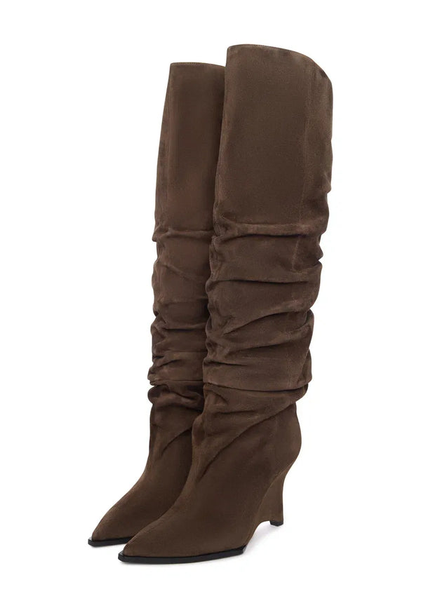 Suede Slouch Boots
