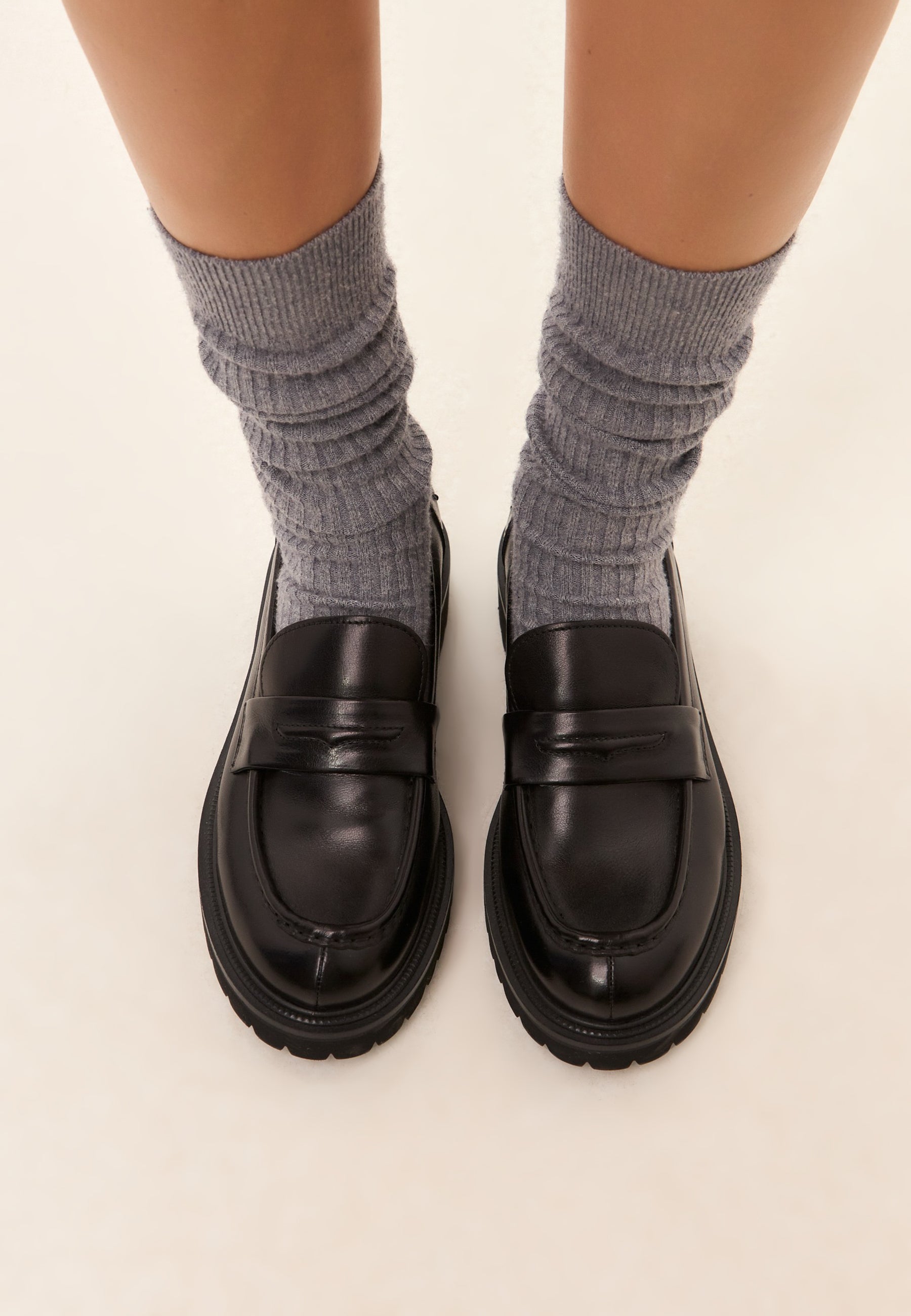 Mocasines de piel Dennise - Negro