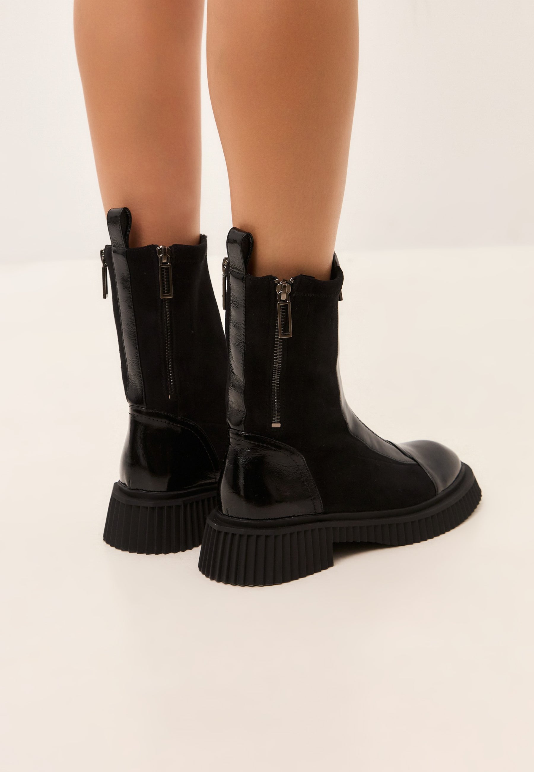 Black Platform Chelsea Boots