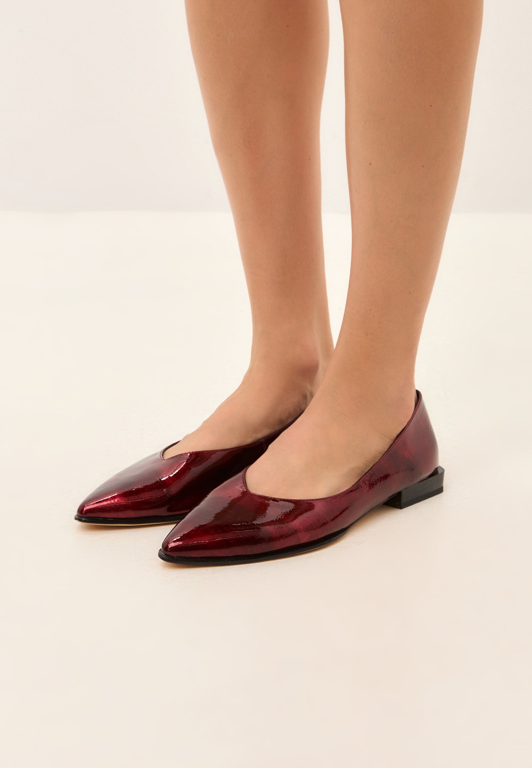 Classic Black Pointed-Toe Ballet Flats - Bordeaux