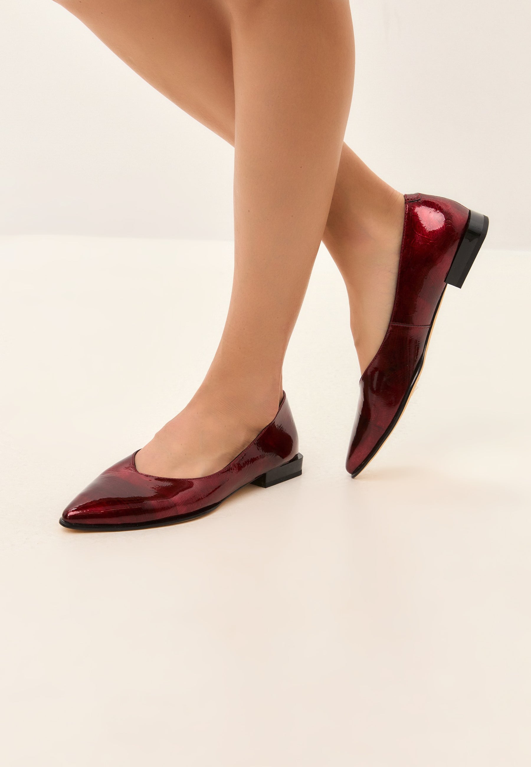 Classic Black Pointed-Toe Ballet Flats - Bordeaux