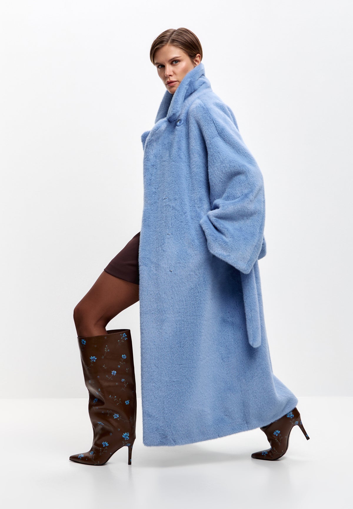 Arctic Fox Coat - Light Blue