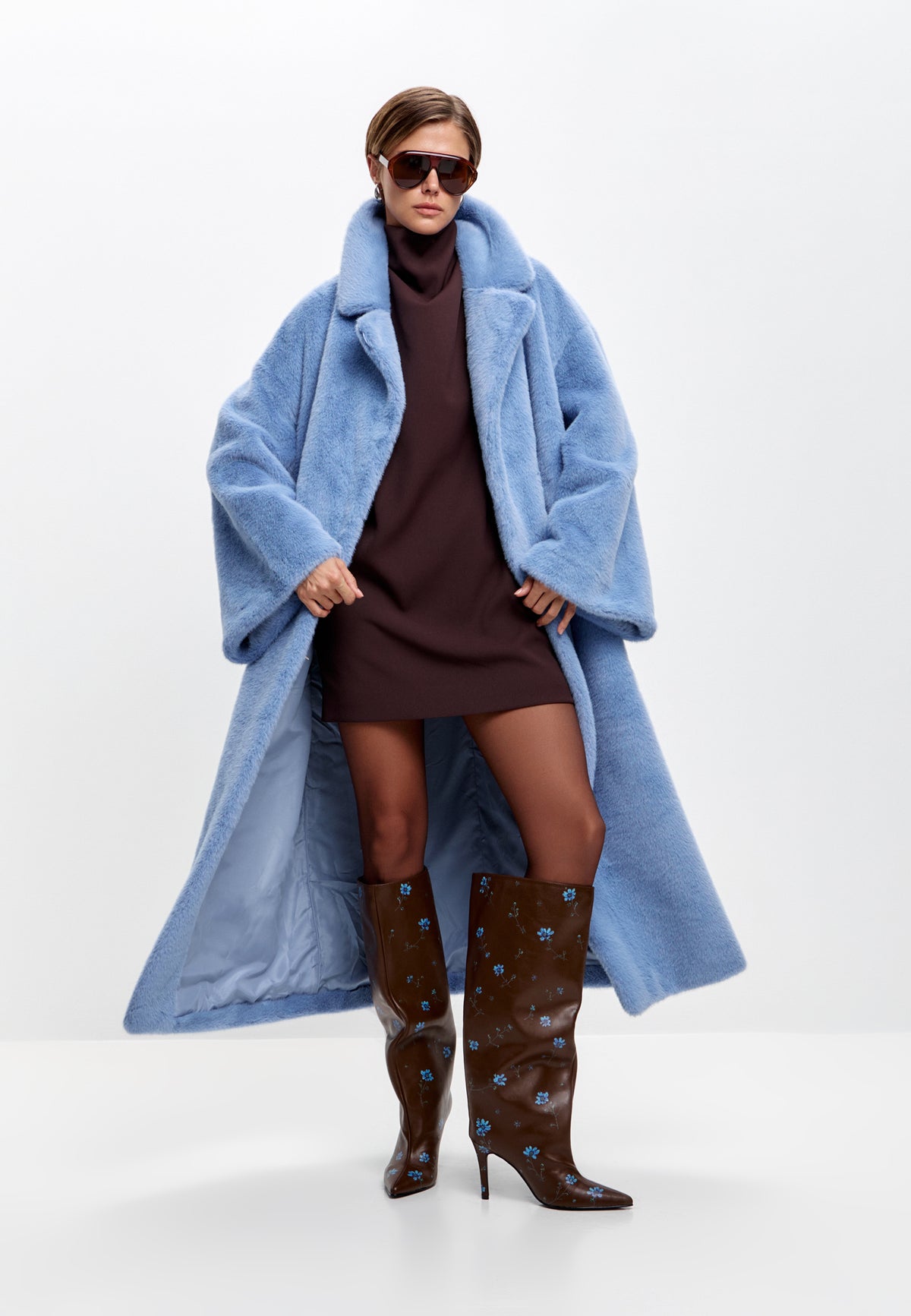 Arctic Fox Coat - Light Blue