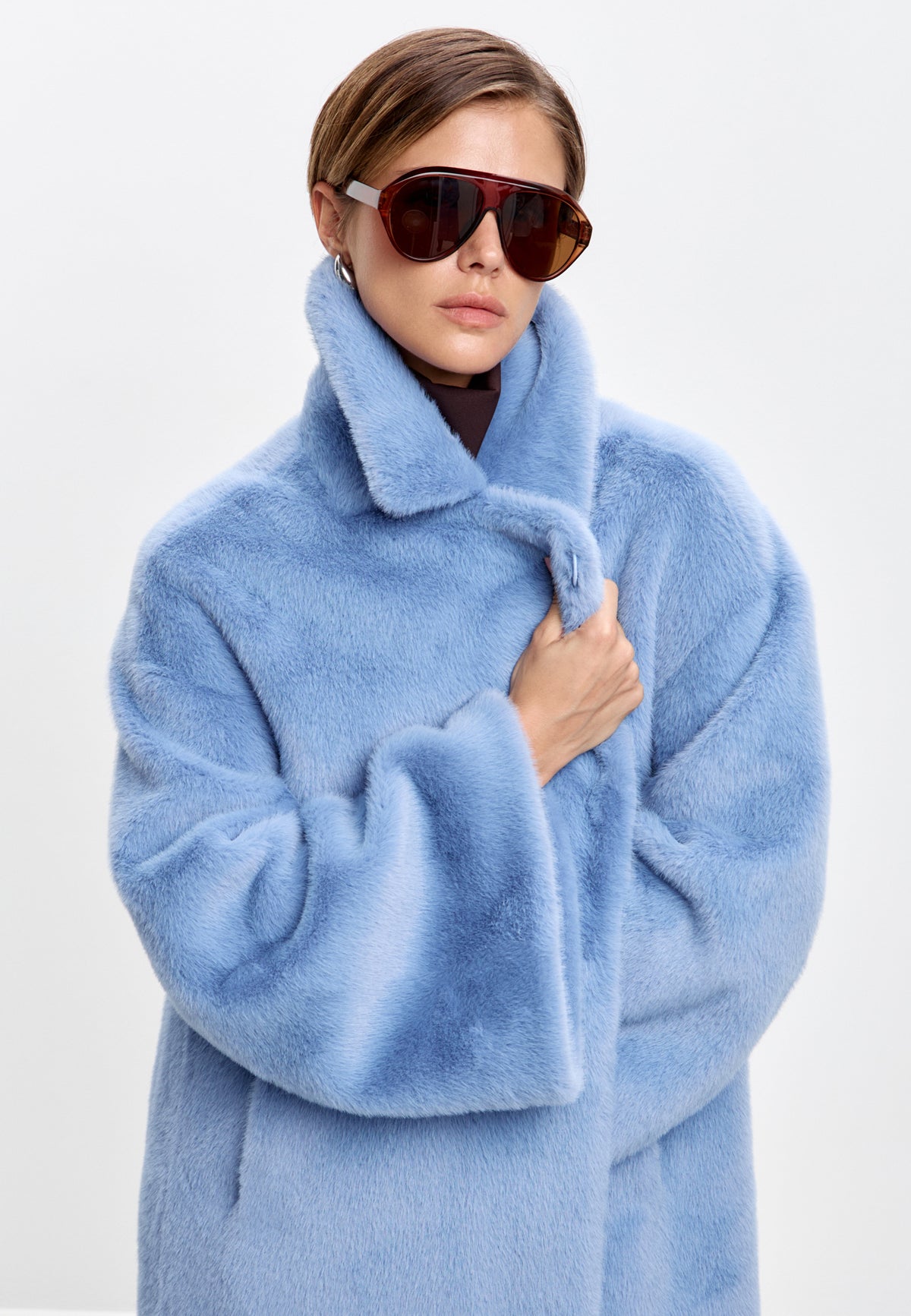 Arctic Fox Coat - Light Blue