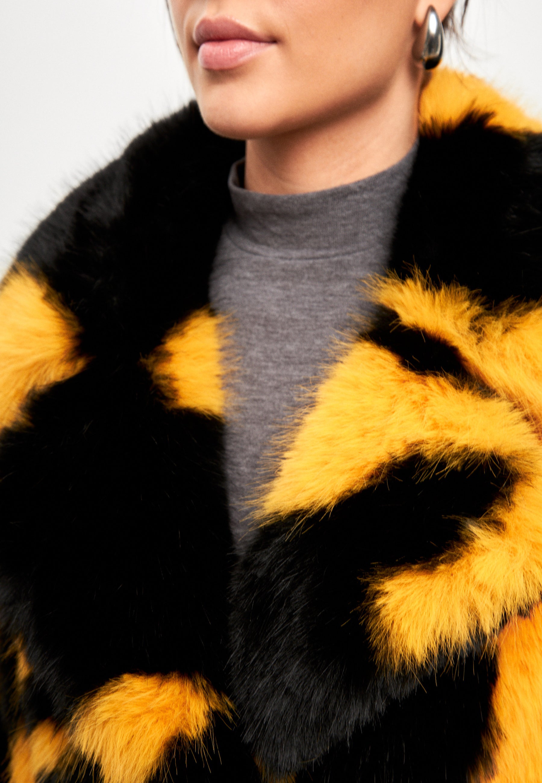 Winter Faux Fur Coat Juana - Yellow