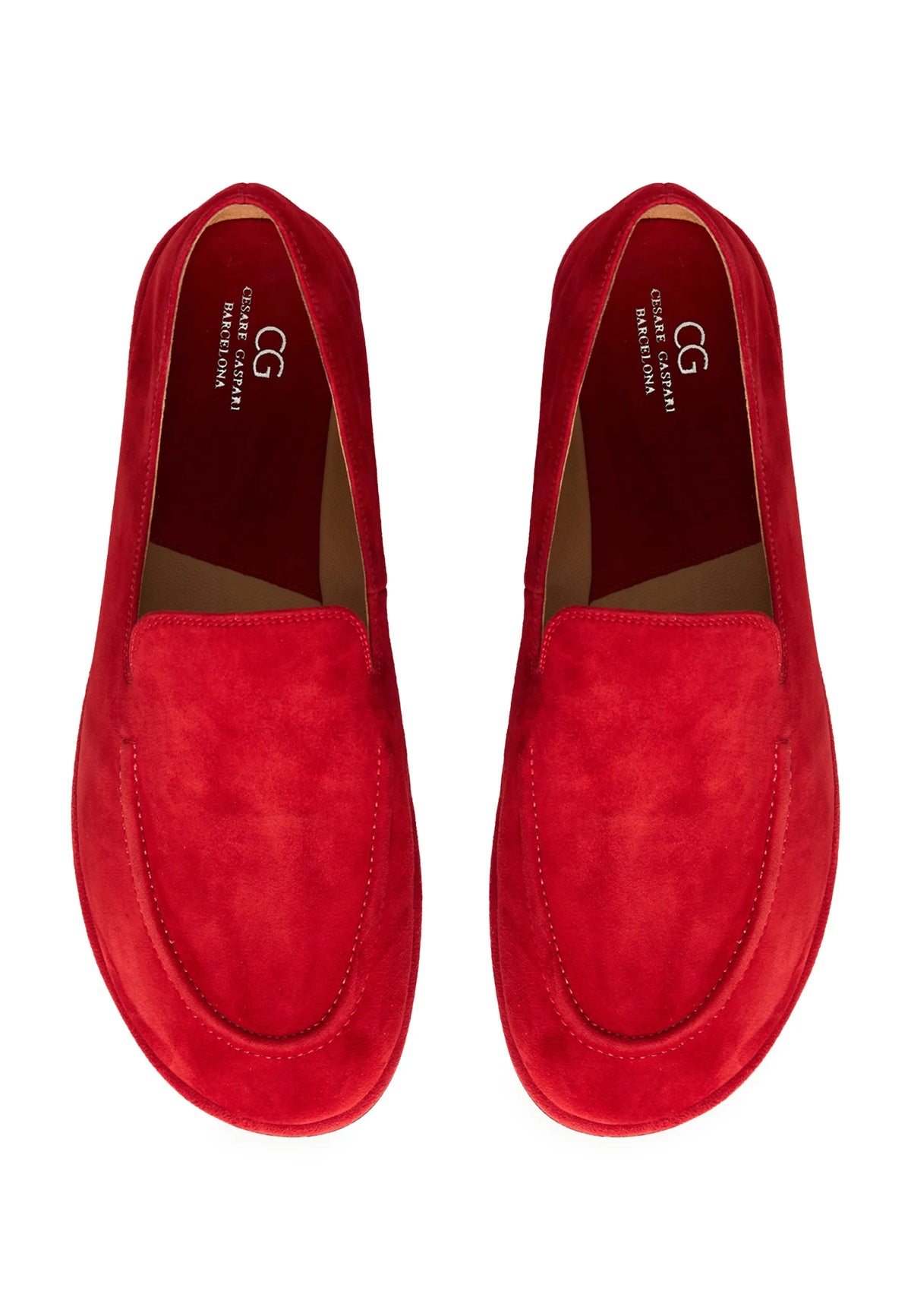 Soft Step Suede Loafers – Red