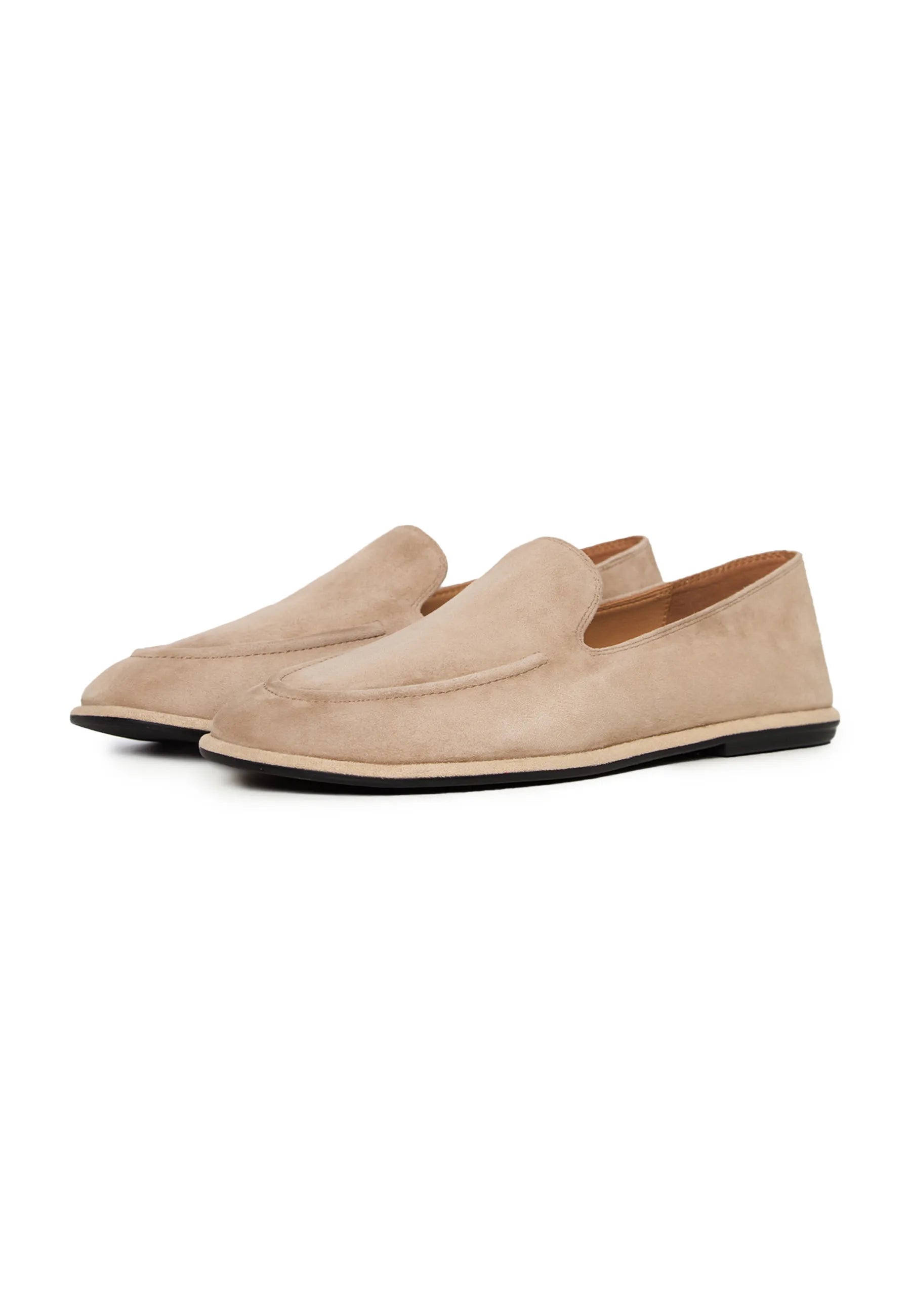 Soft Step Suede Loafers – Beige