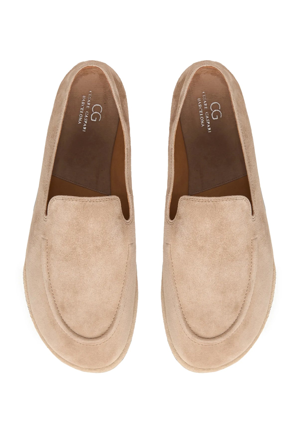 Soft Step Suede Loafers – Beige