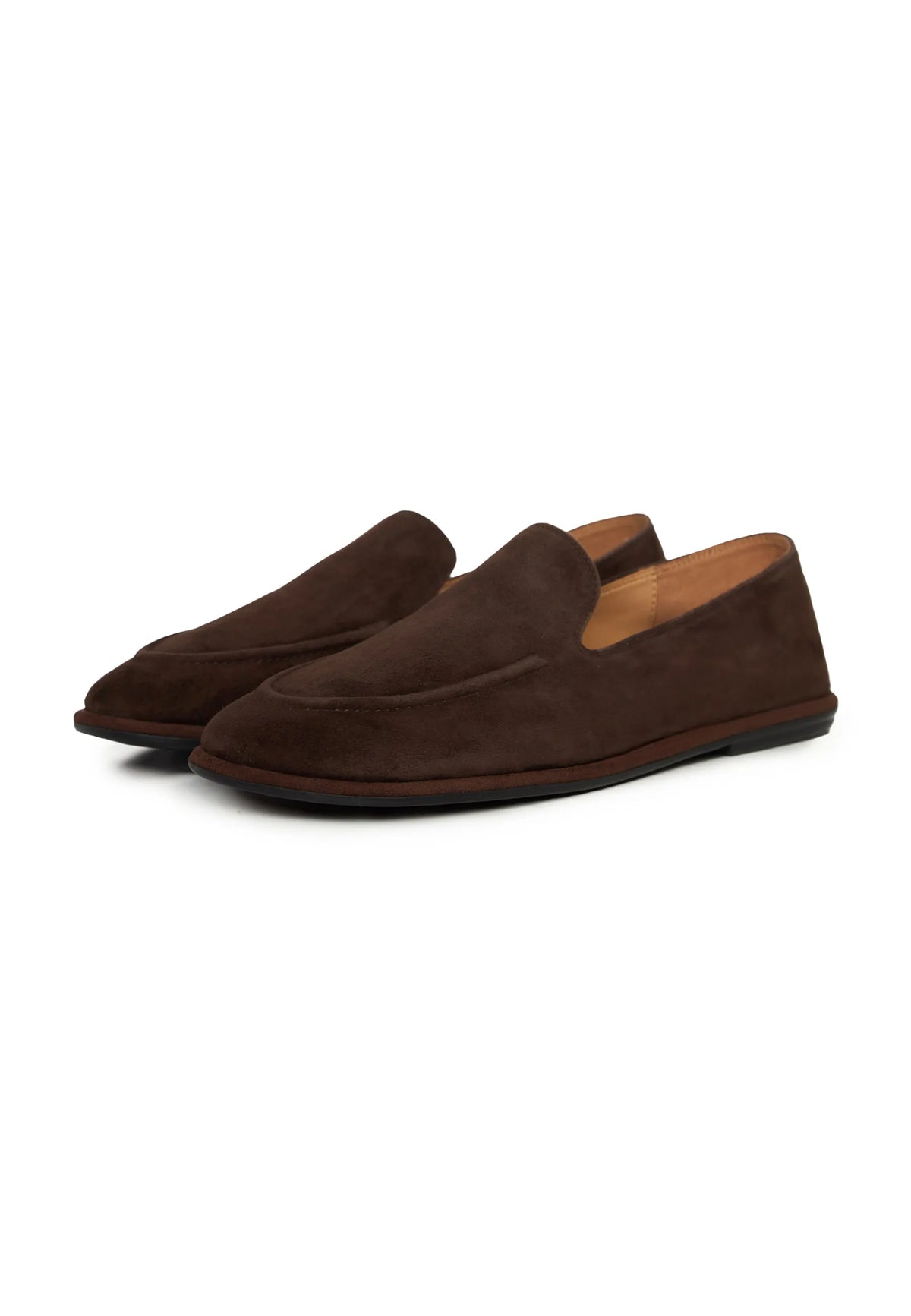 Soft Step Suede Loafers – Brown