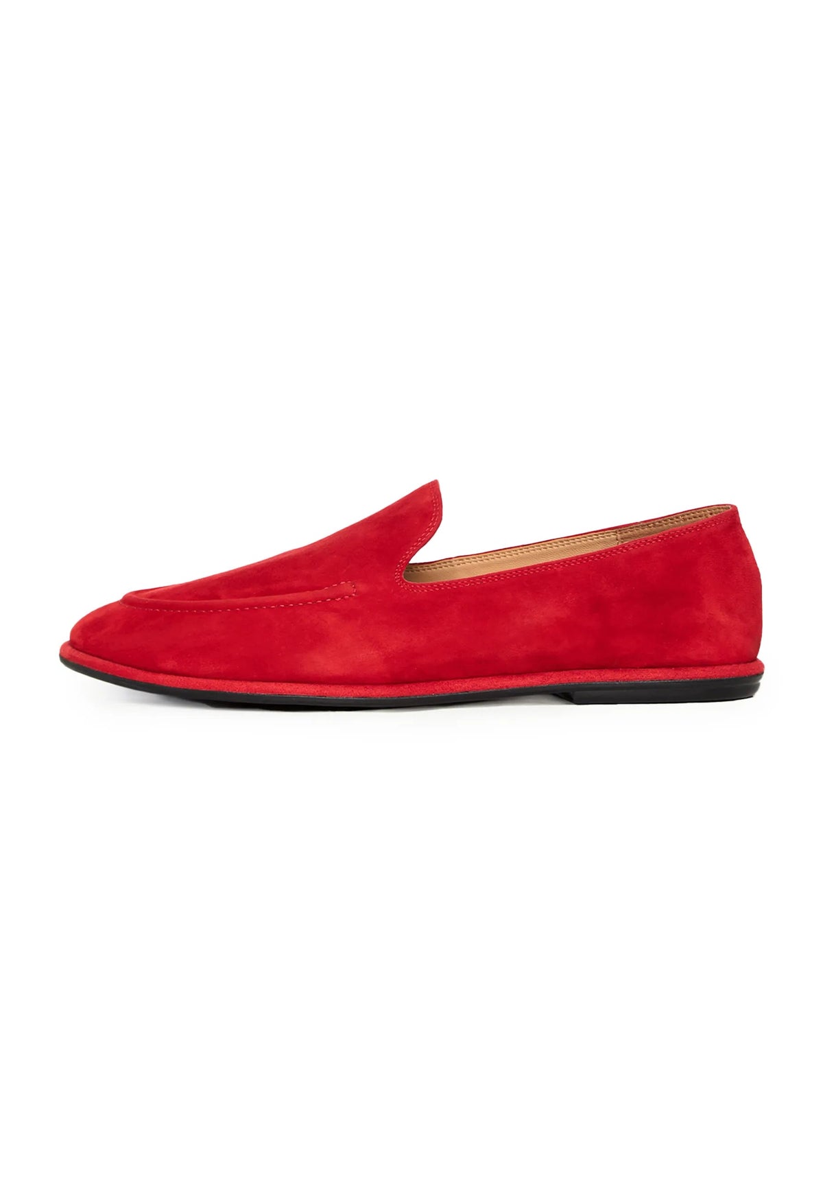 Soft Step Suede Loafers – Red