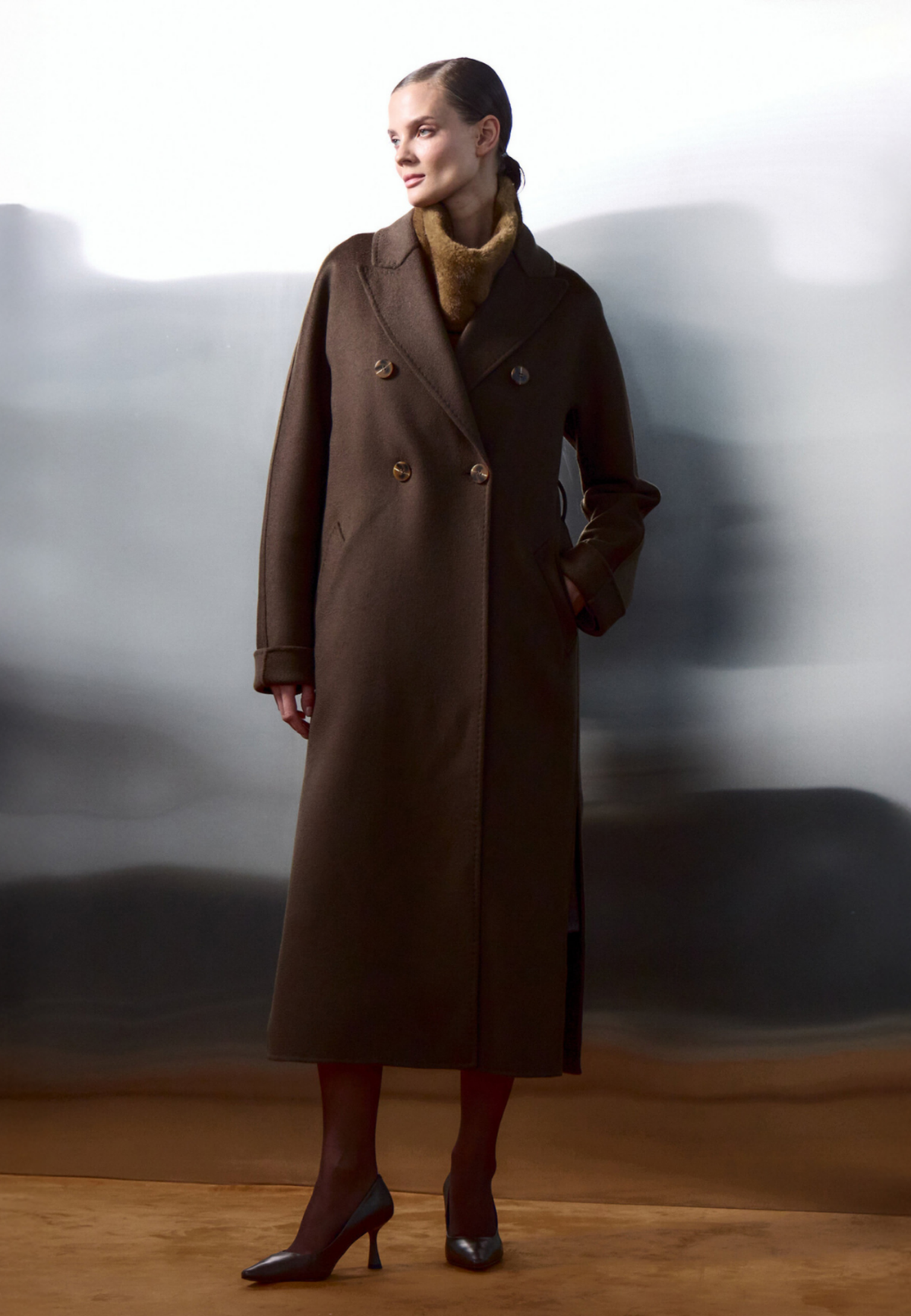 Classic Luxe Long Coat Rosie - Dark Brown