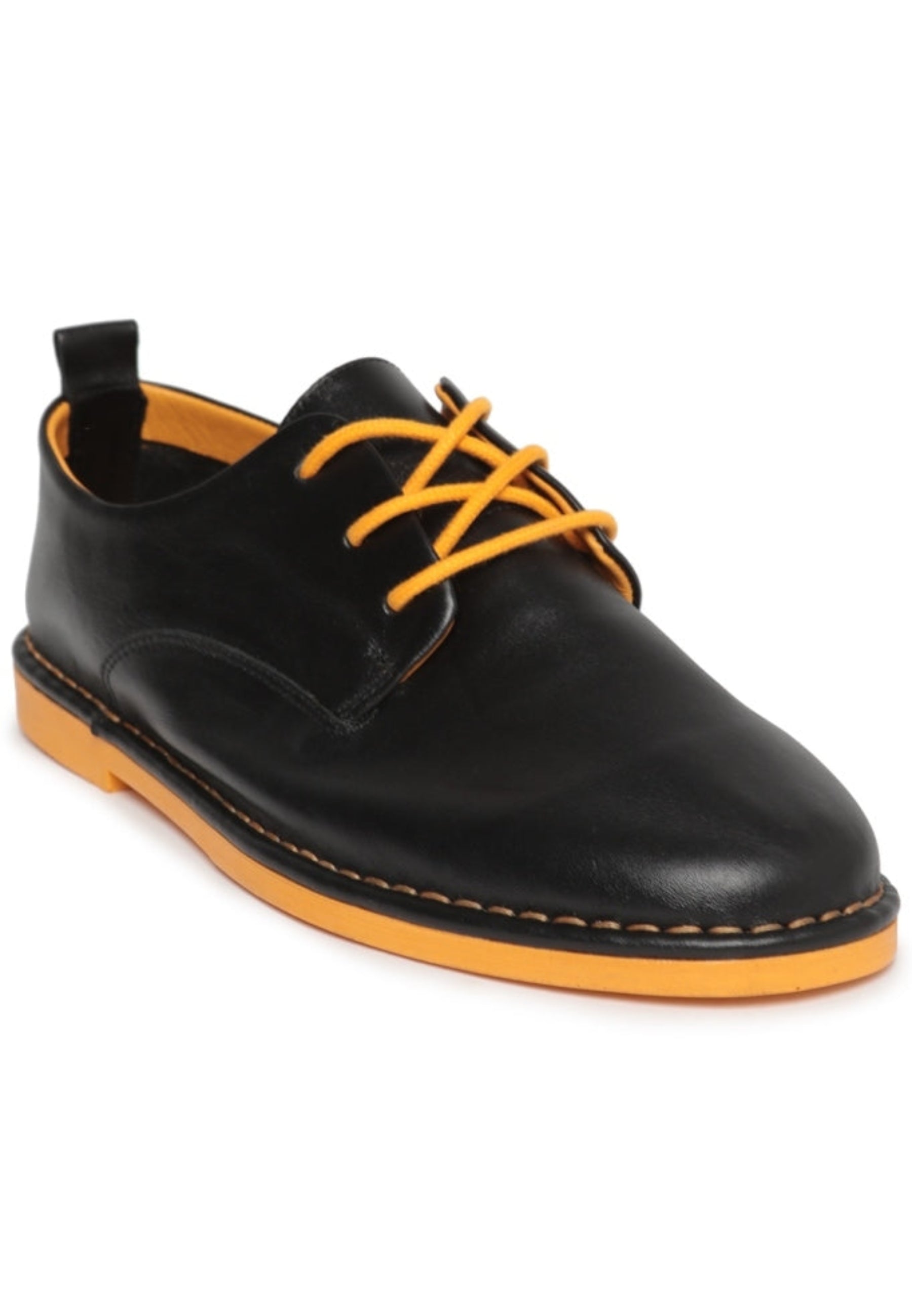 Vibrant Leather Oxford Shoes - Black