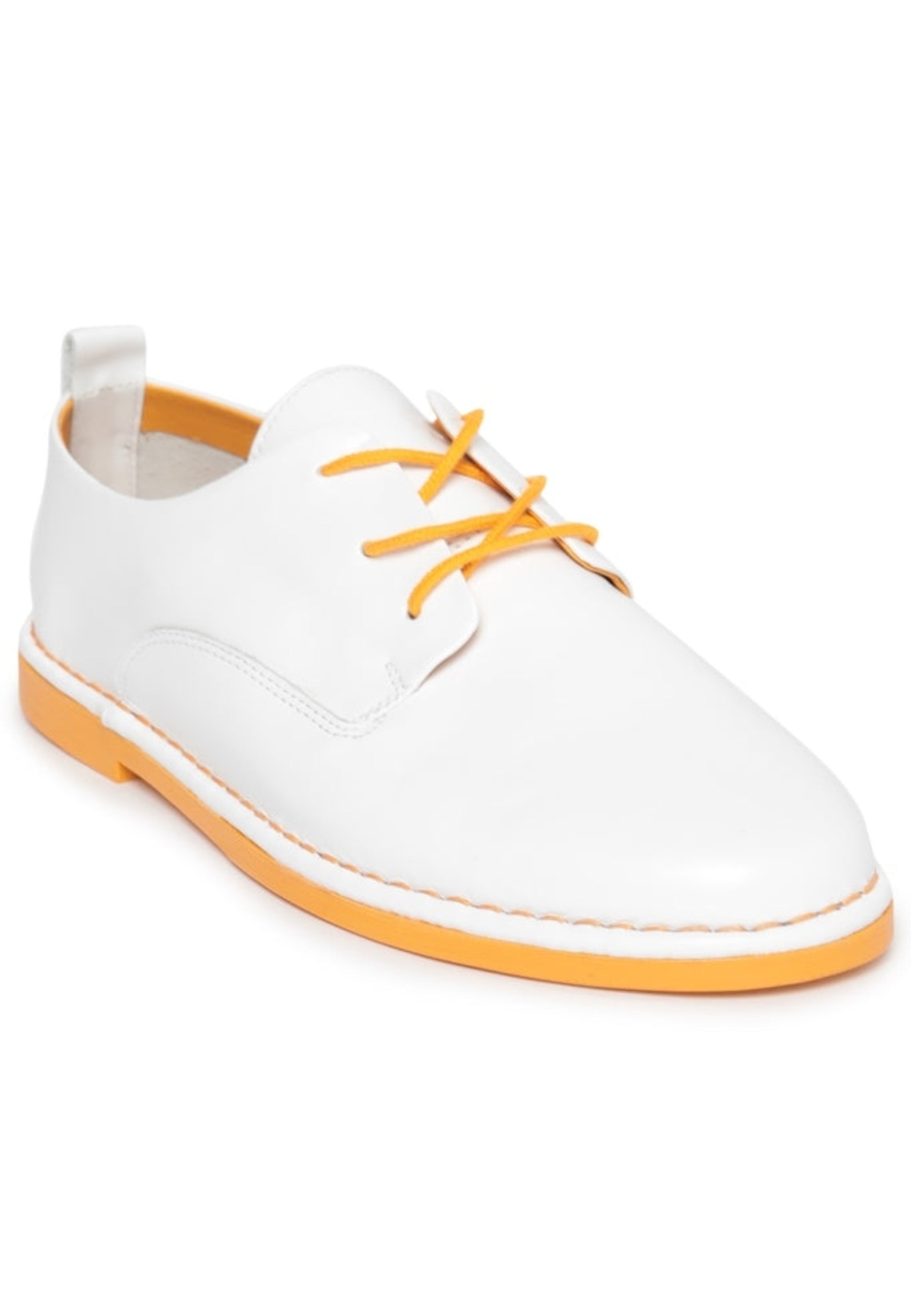 Vibrant Leather Oxford Shoes - White