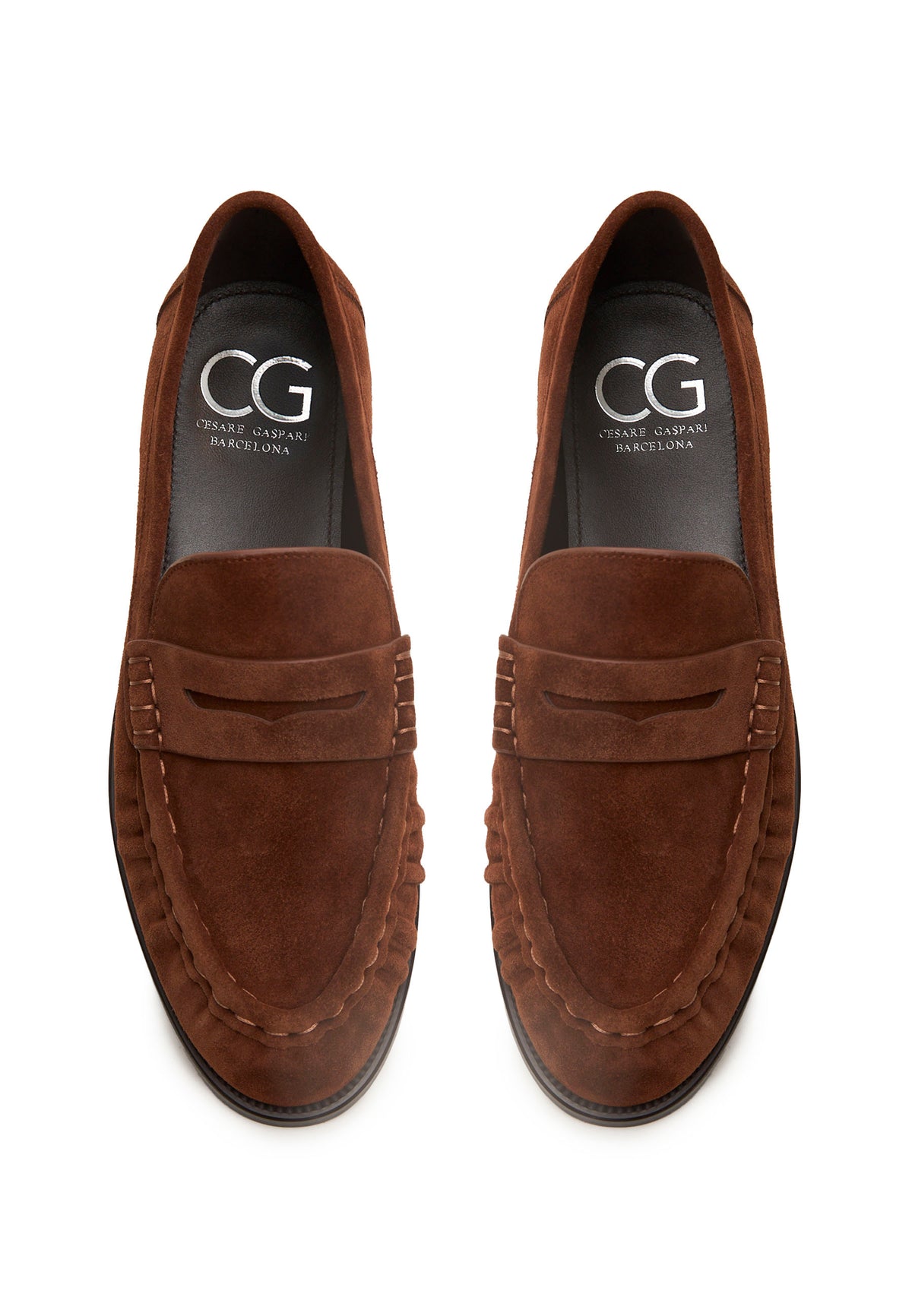 Suede Penny Loafers – Brown