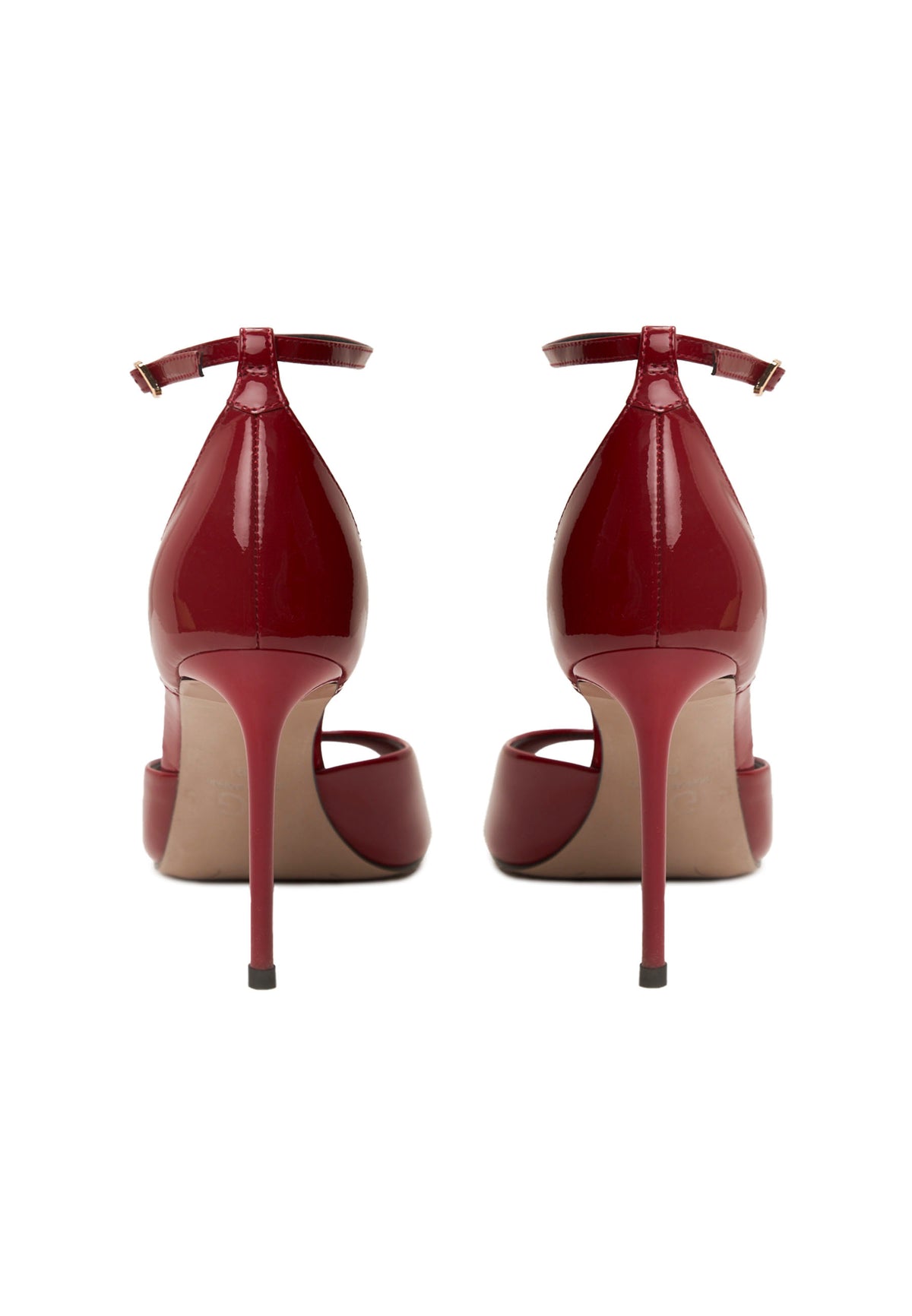 Pointed-Toe Stiletto Sandals – Leather Bordeaux