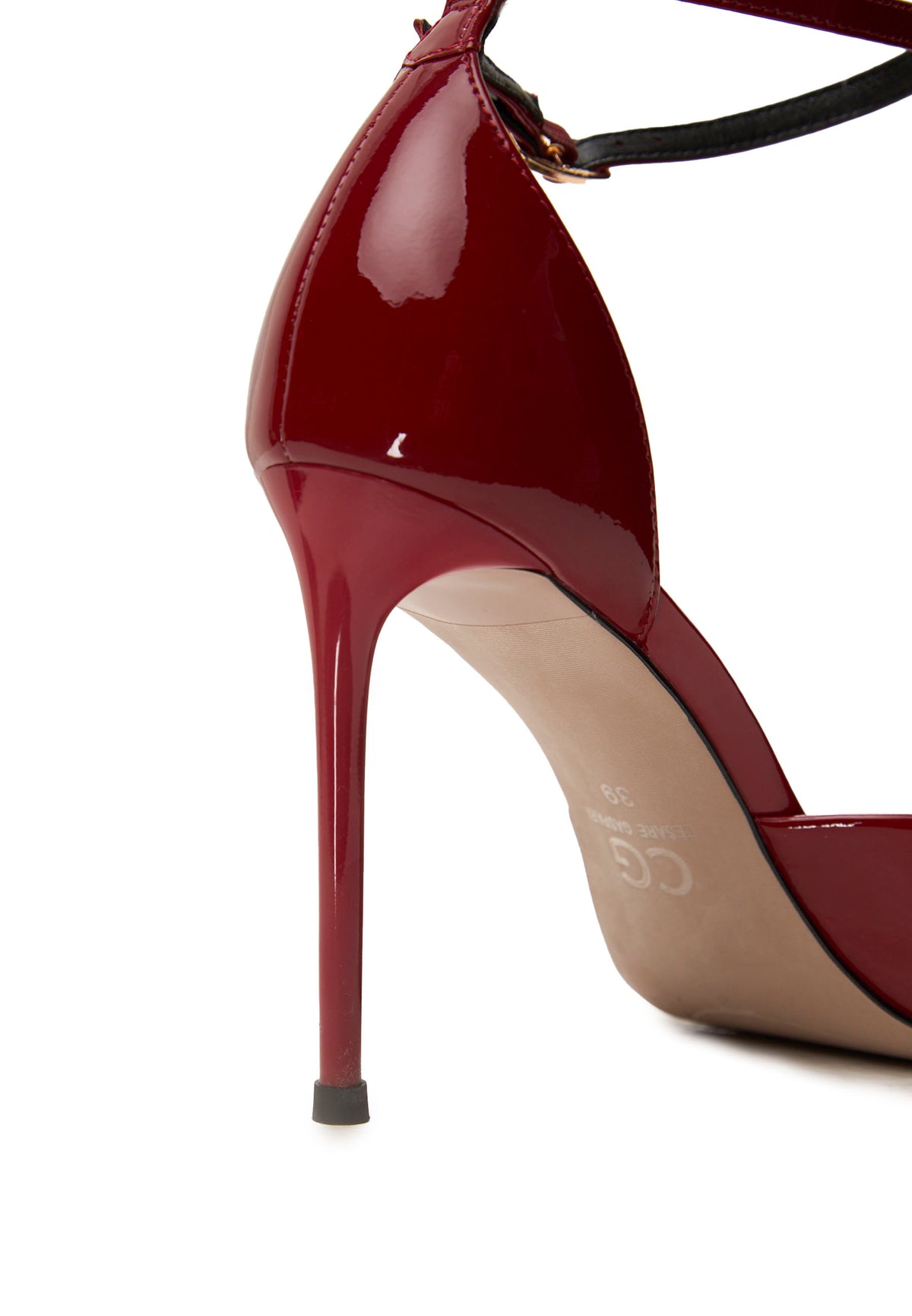 Pointed-Toe Stiletto Sandals – Leather Bordeaux