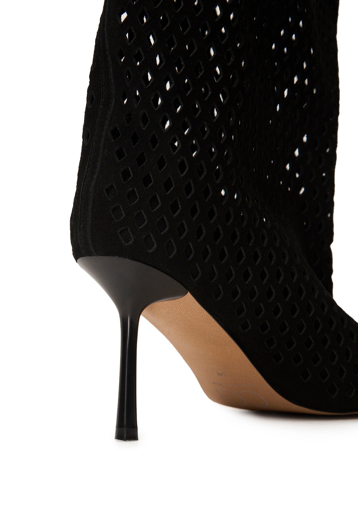 Perforated Knee-High Boots – Black