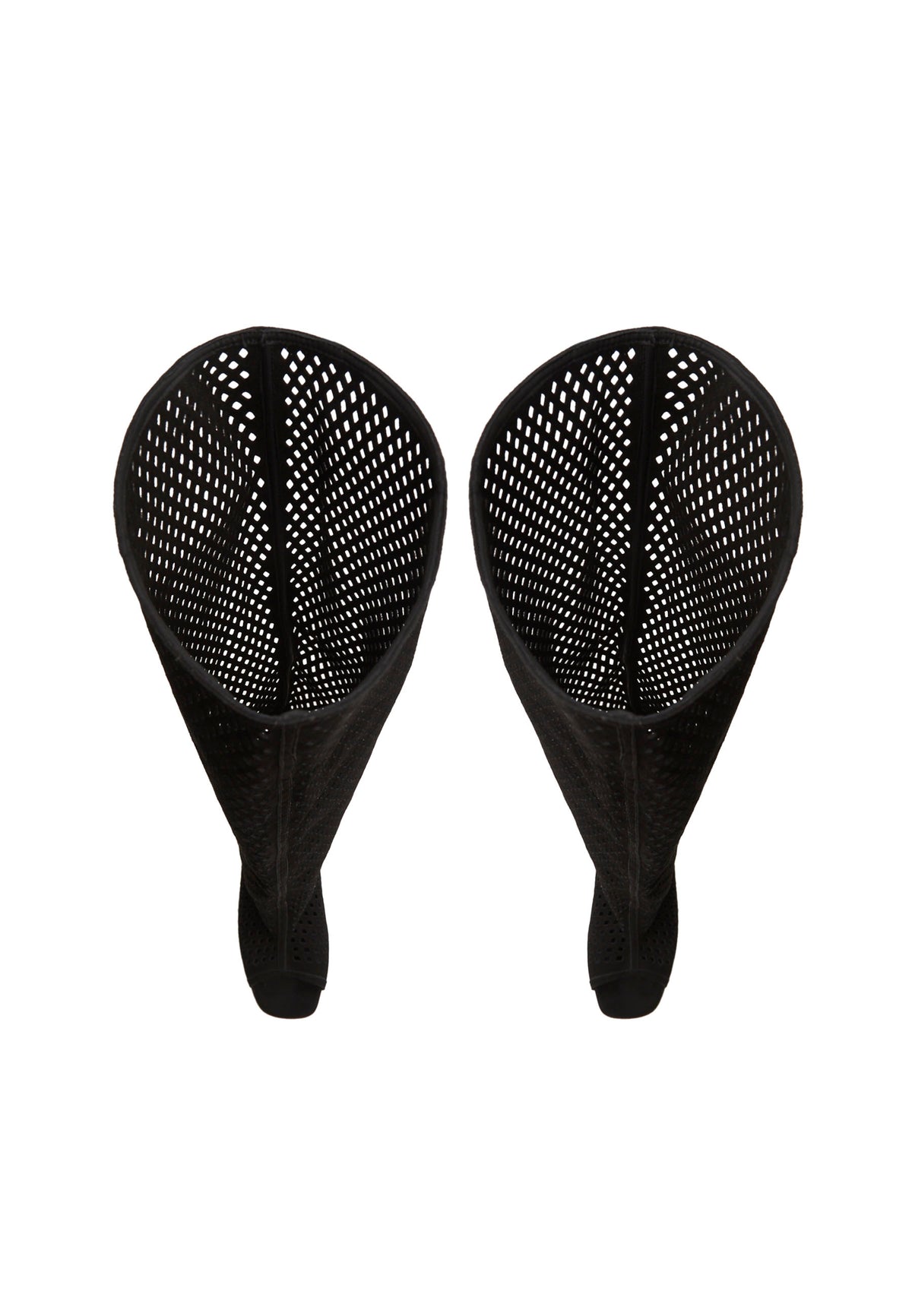 Perforated Knee-High Boots – Black