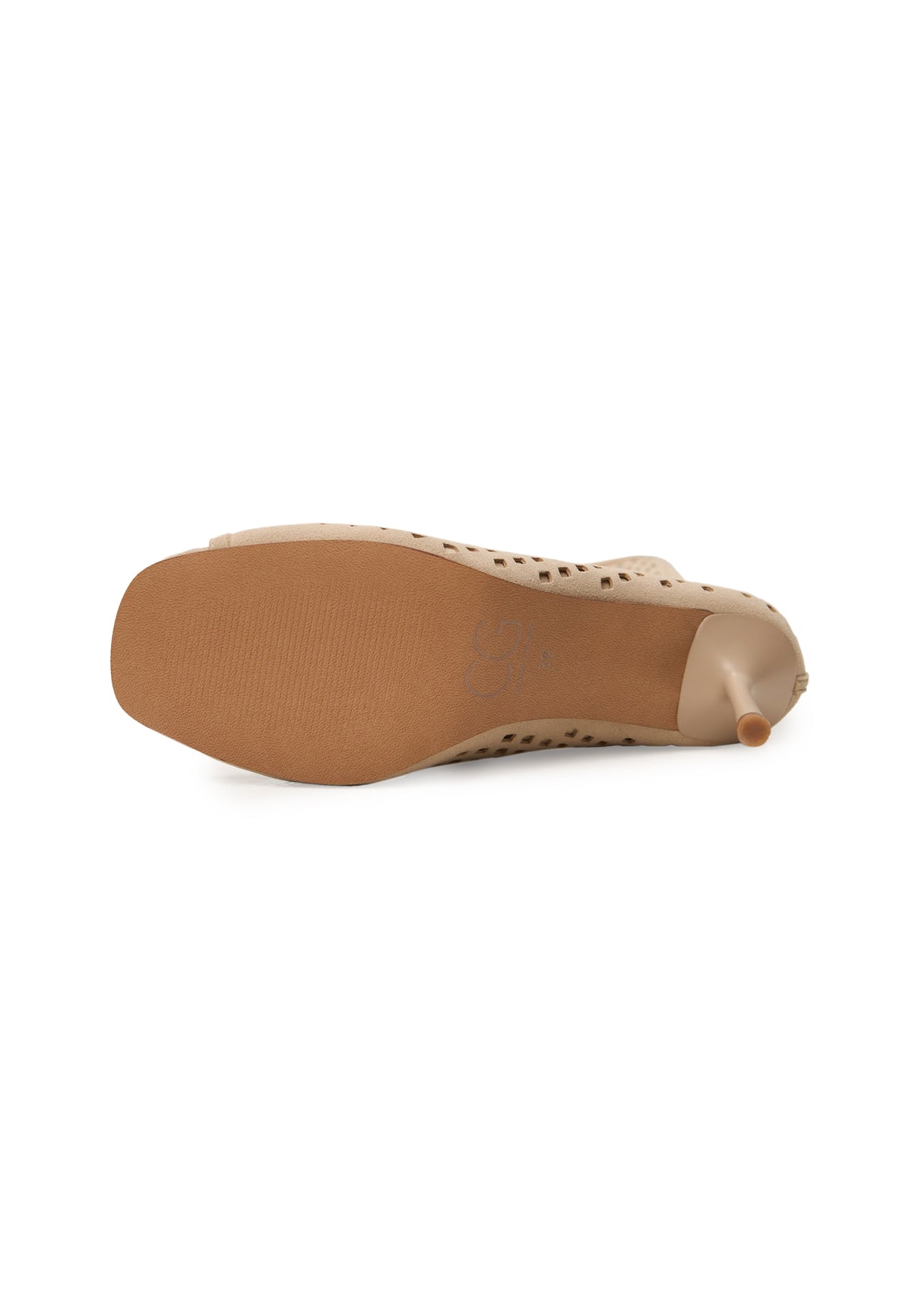 Perforated Knee-High Boots – Beige