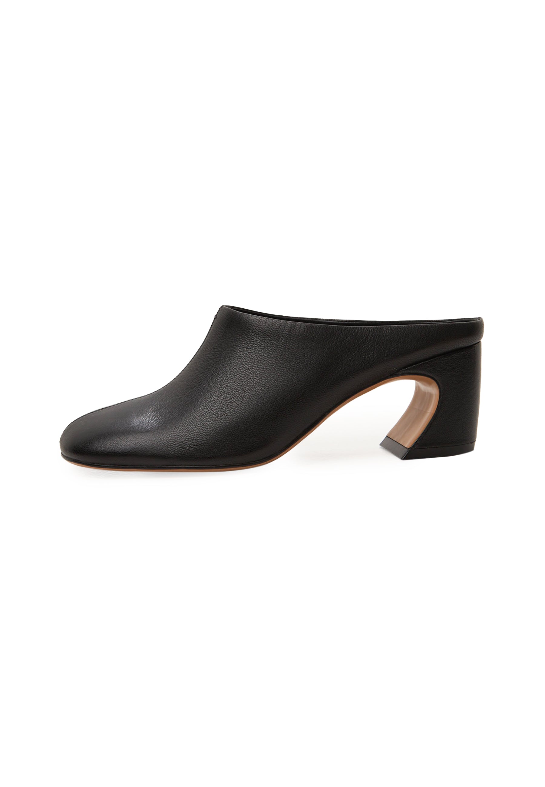 Mule pumps i läder – Svart