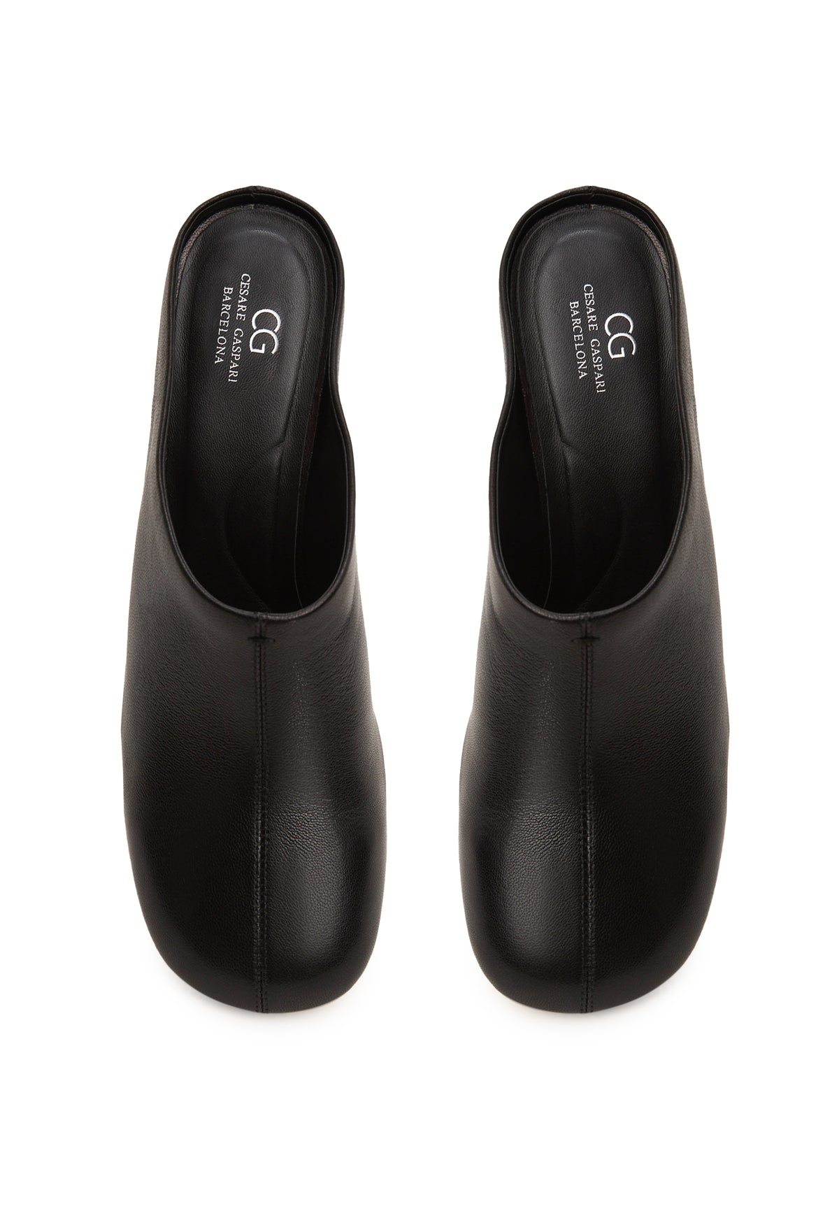 Leather Mule Pumps – Black