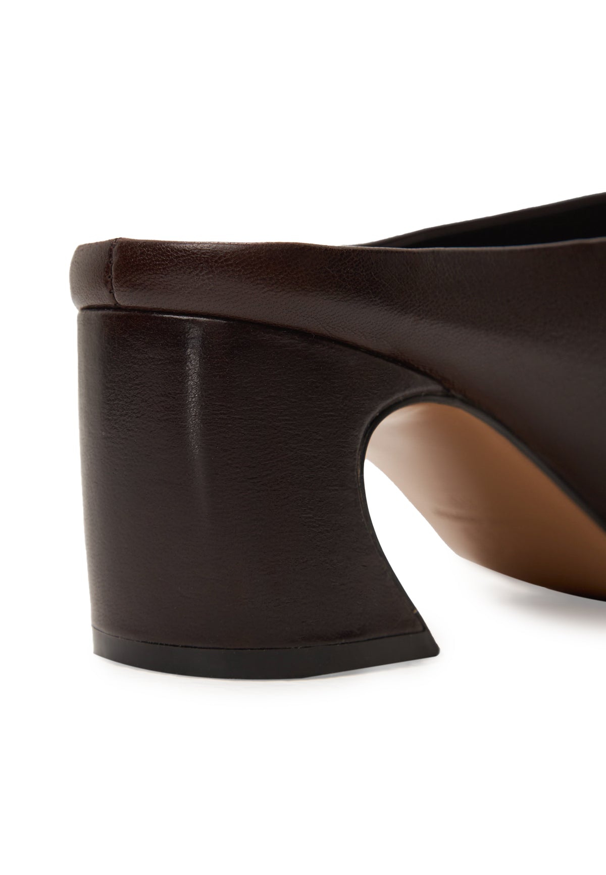 Leather Mule Pumps – Brown