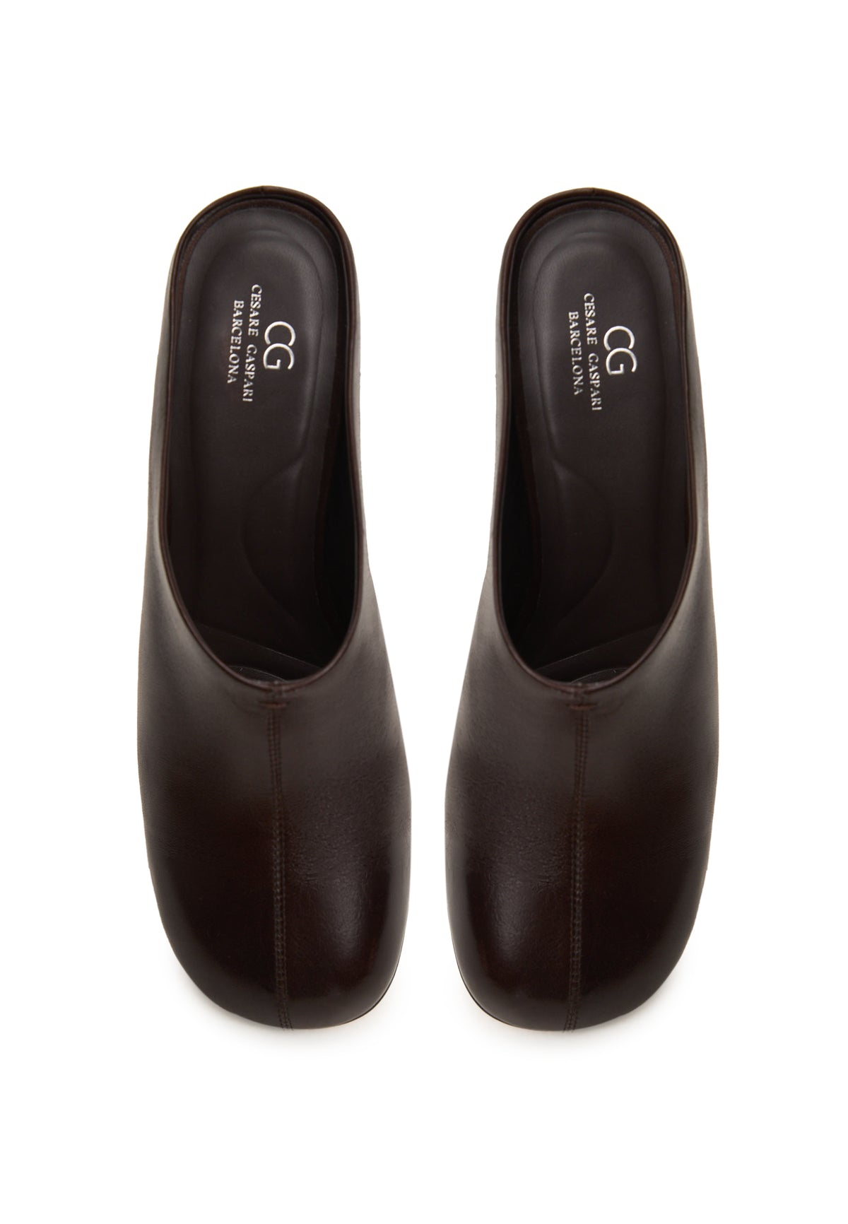 Leather Mule Pumps – Brown