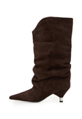 Kitten Heel Ankle Boots - Brown