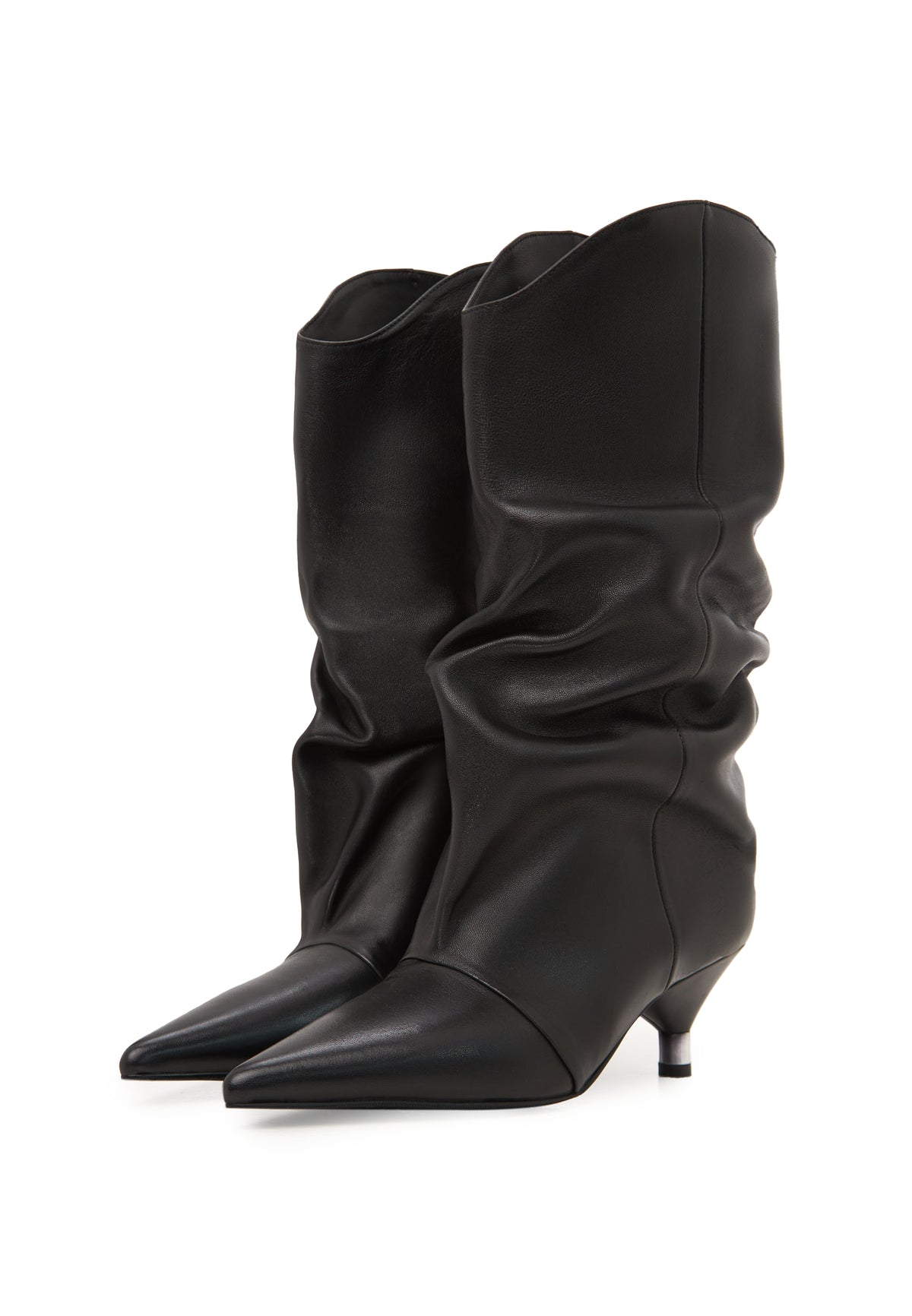 Kitten Heel Ankle Boots - Black