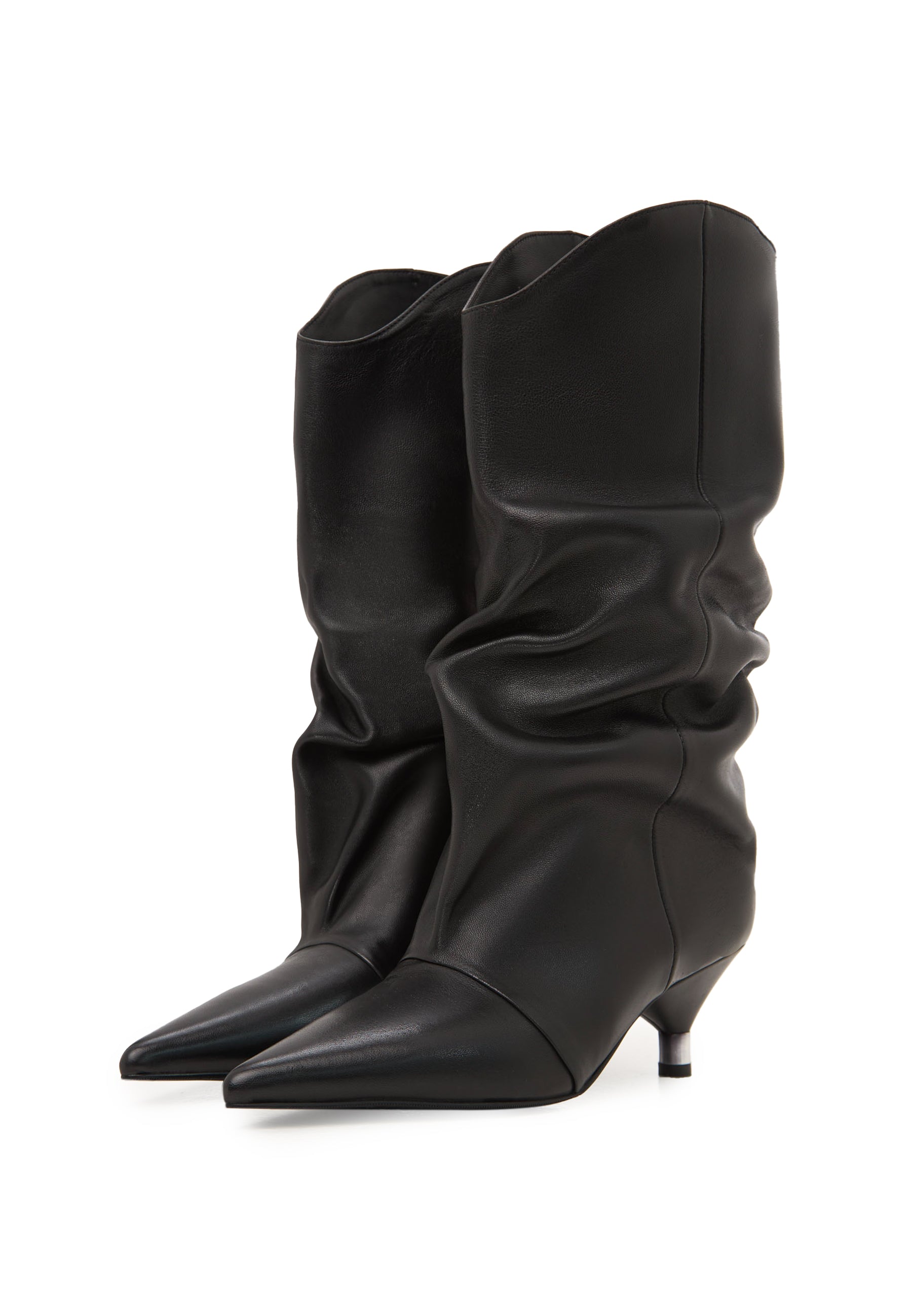 Kitten Heel Ankle Boots - Black
