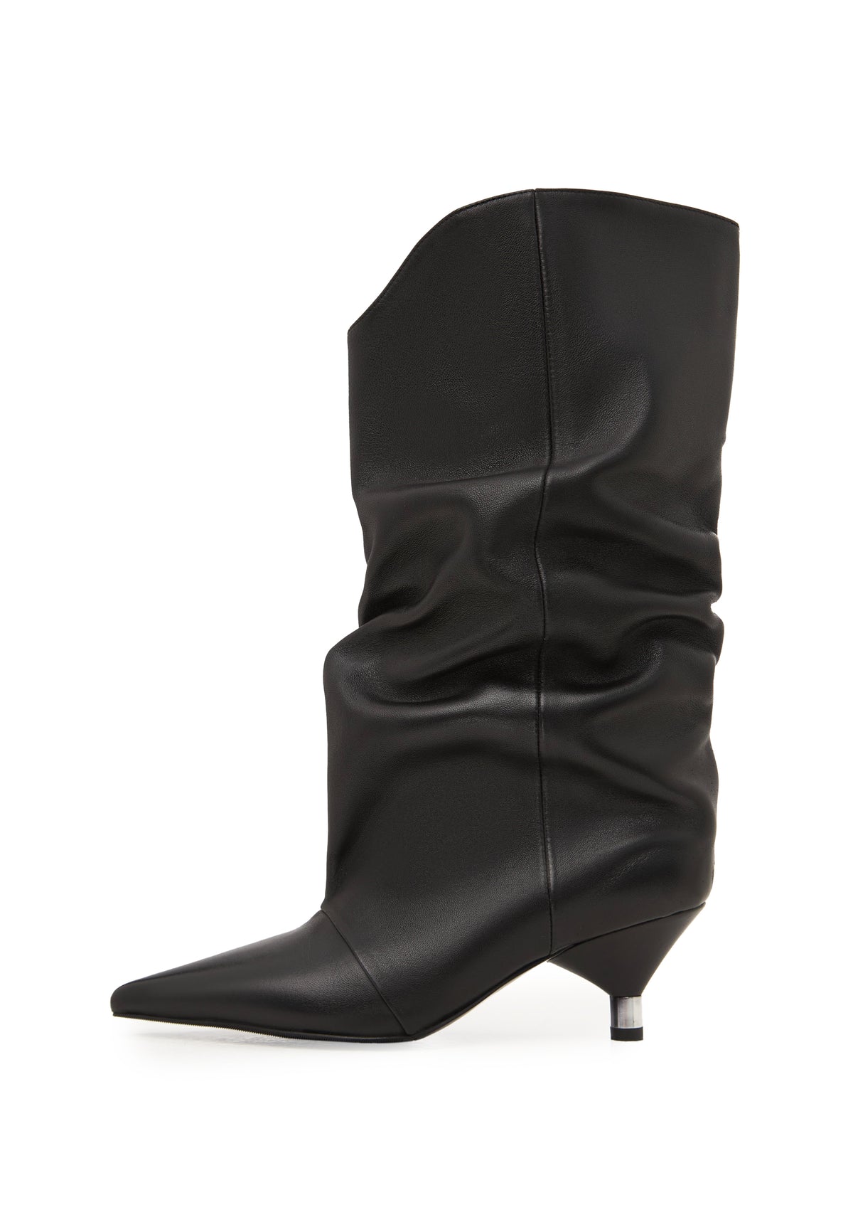 Kitten Heel Ankle Boots - Black