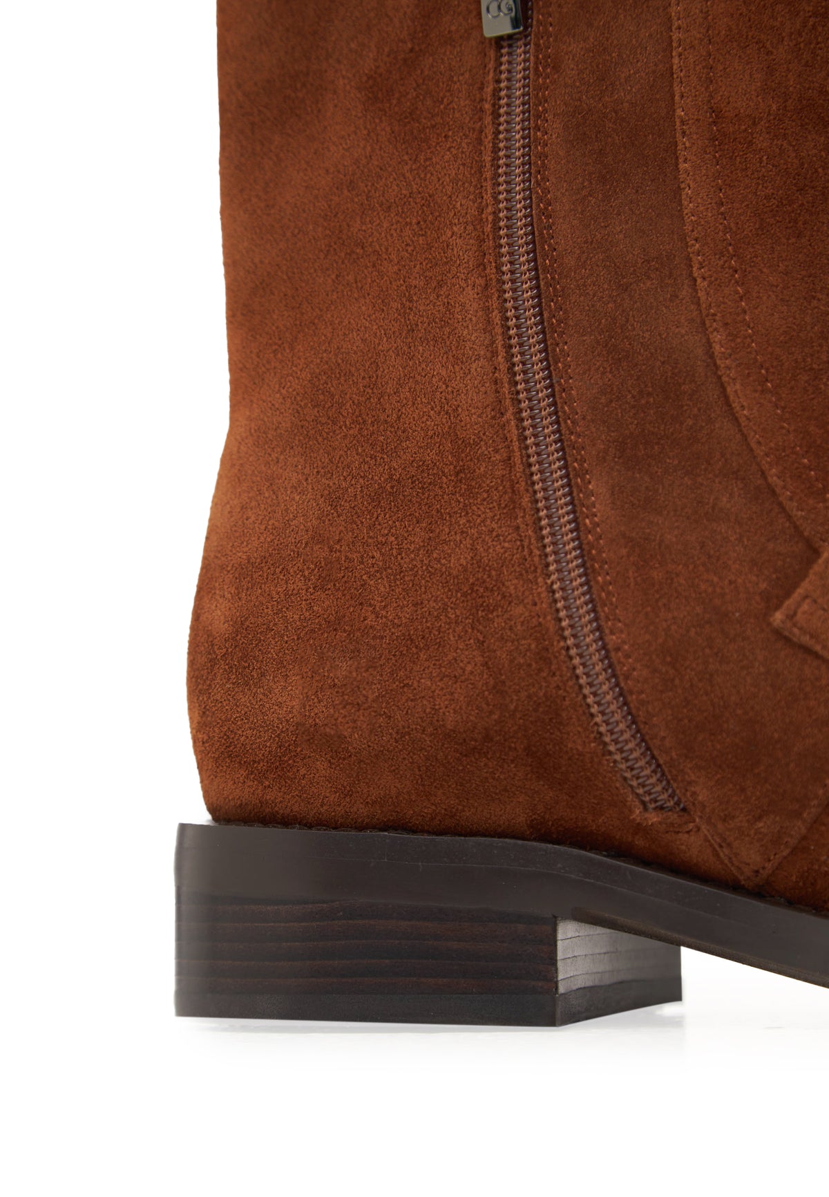 Botki zamszowe z przeszyciem typu moc toe – Brązowe