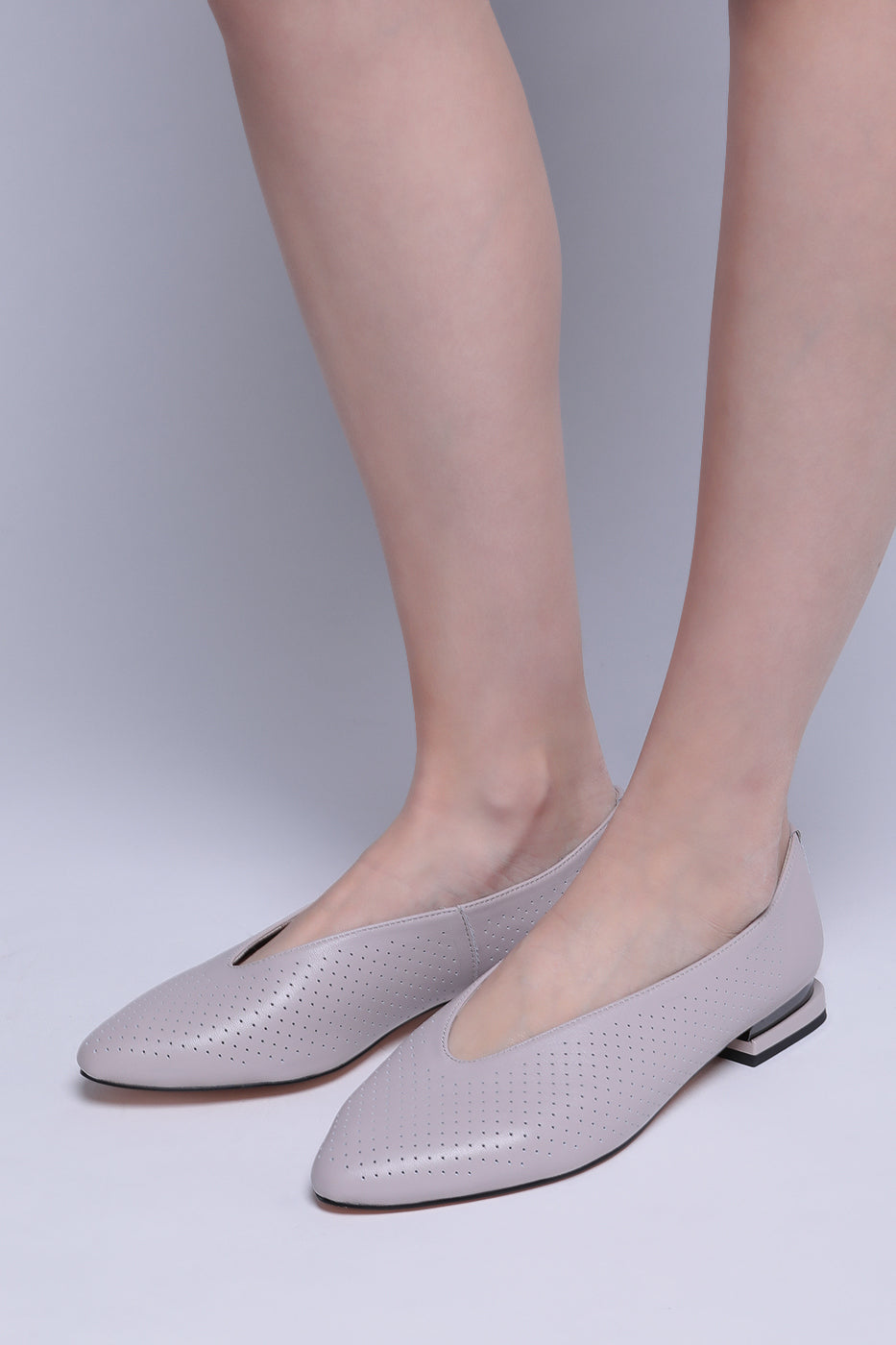 Perforated Leather Flats