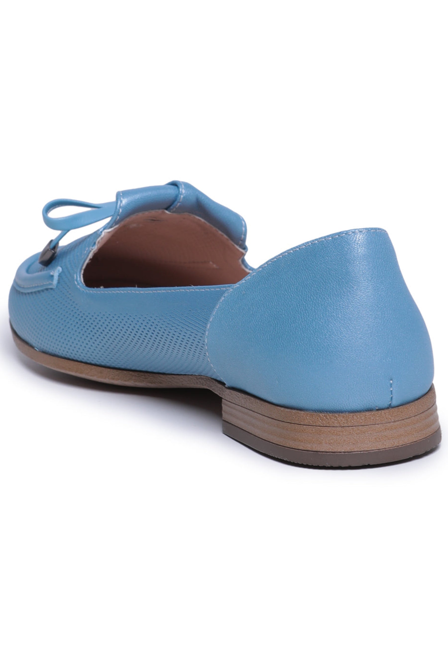 Perforated Bow-Tie Loafers - Blue