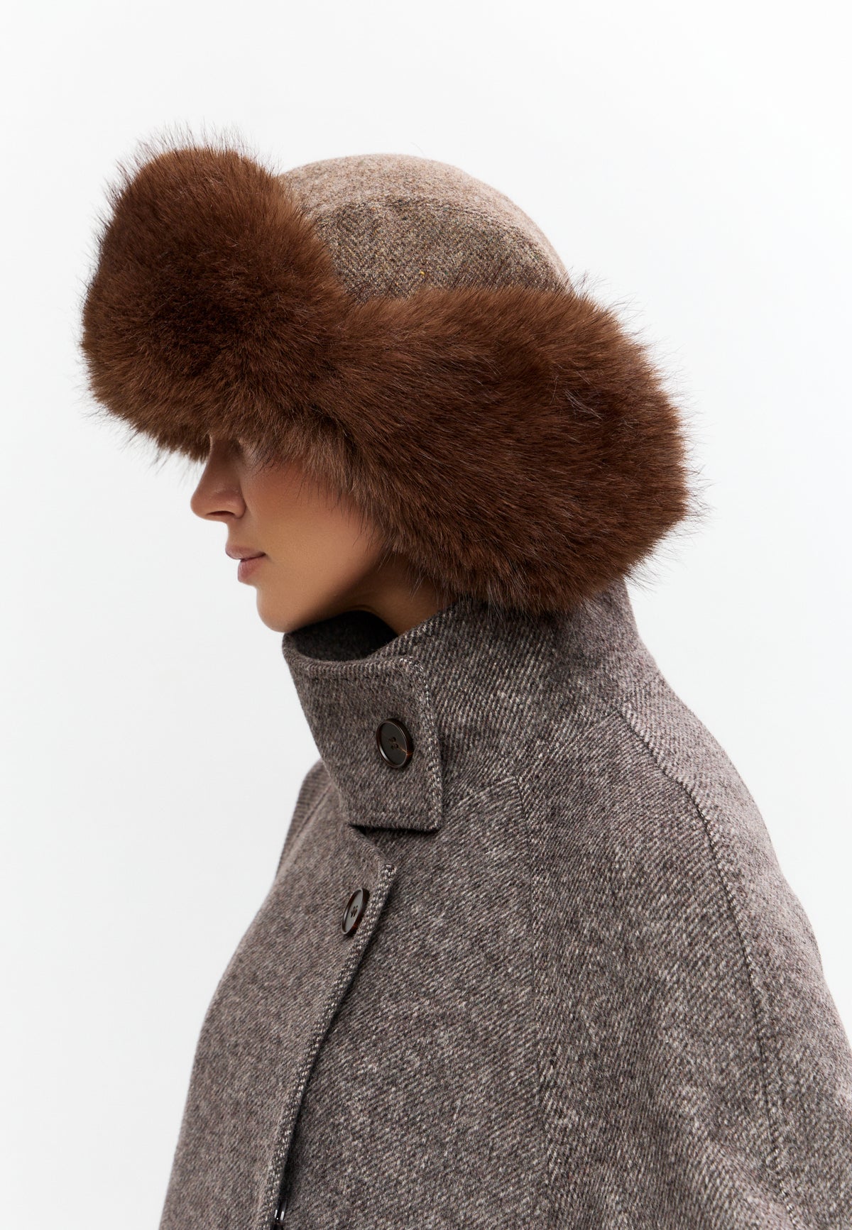 Wool Trapper Hat - Light Brown