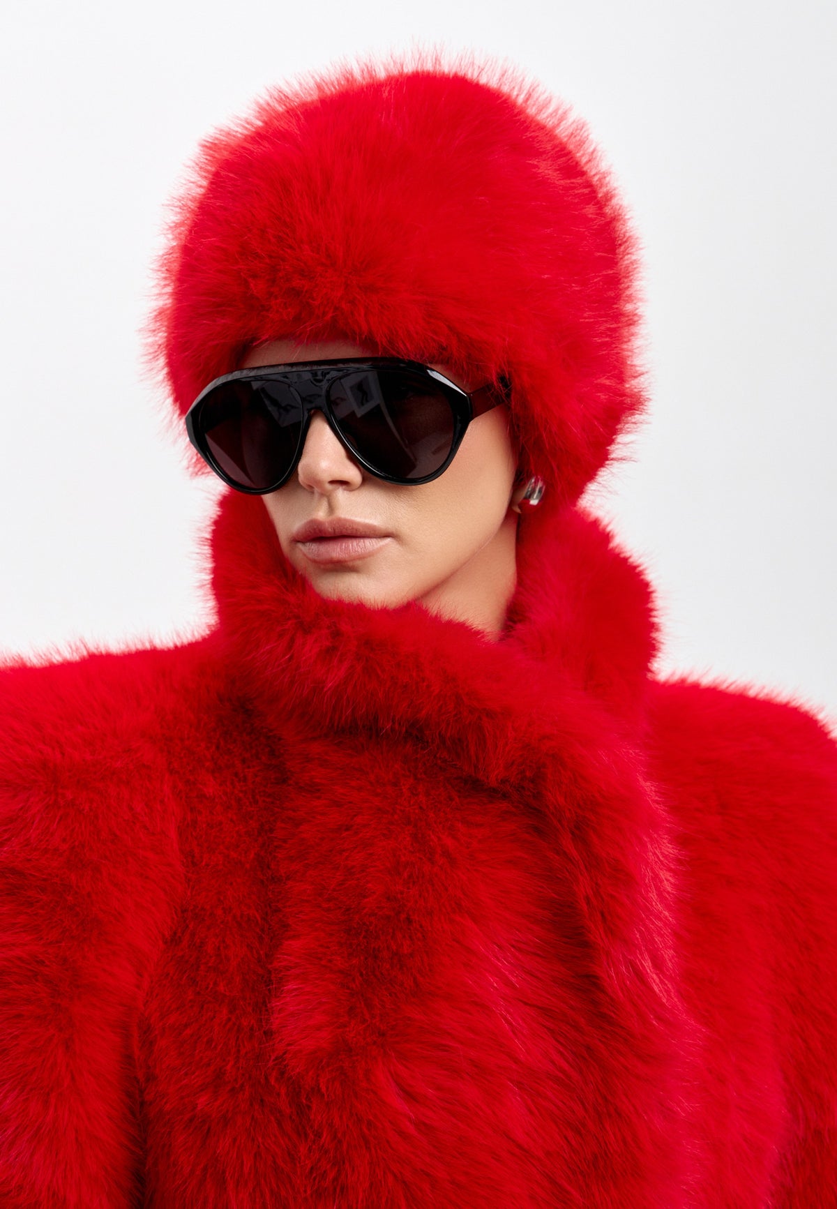 Cappello in pelliccia sintetica invernale – Rosso
