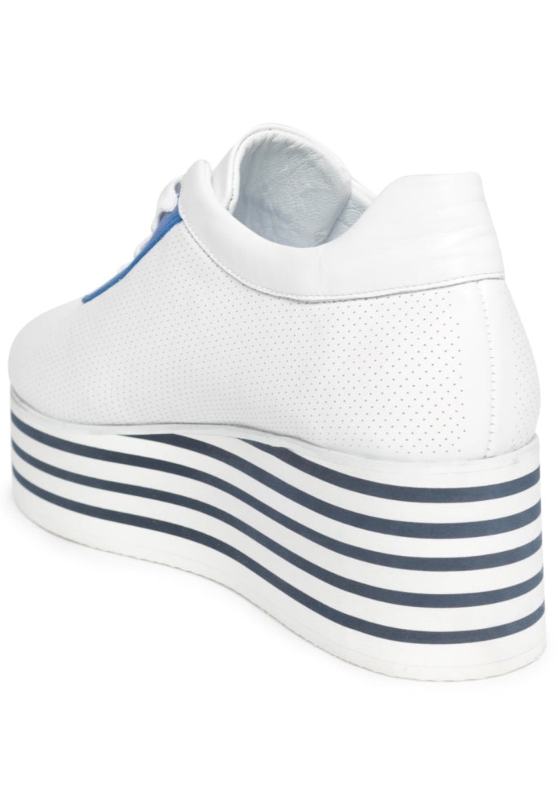 Striped High Platform Sneakers - Blue