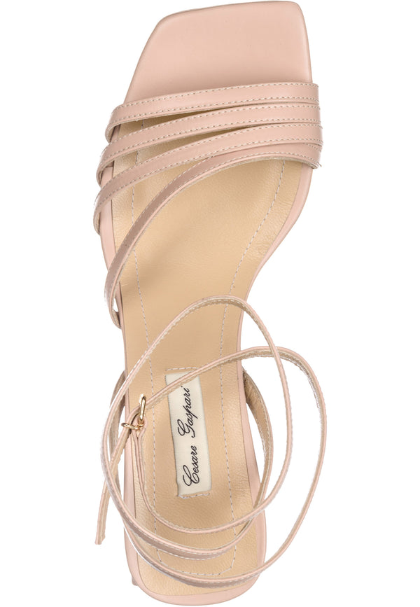 Origami Crossover Sandals - Beige