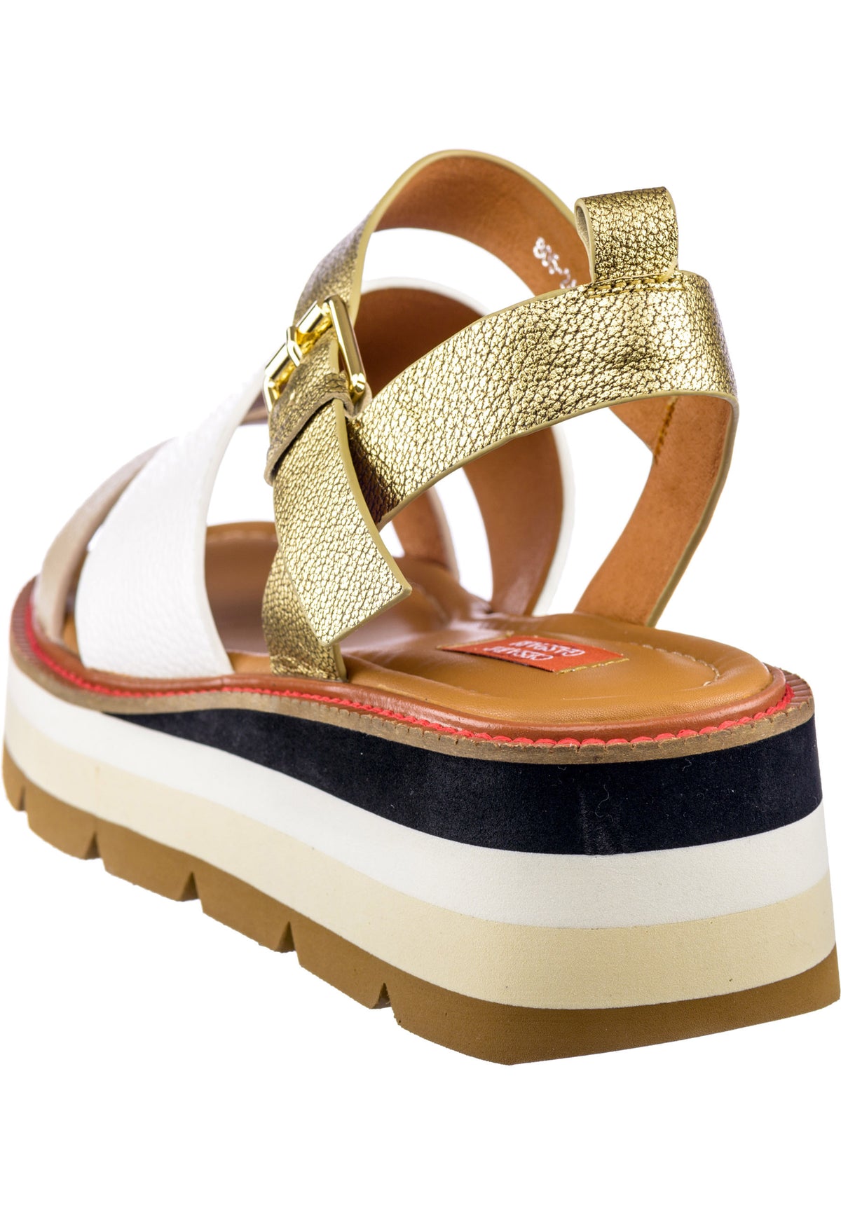 Viva Stripe Platform Sandals – Gold