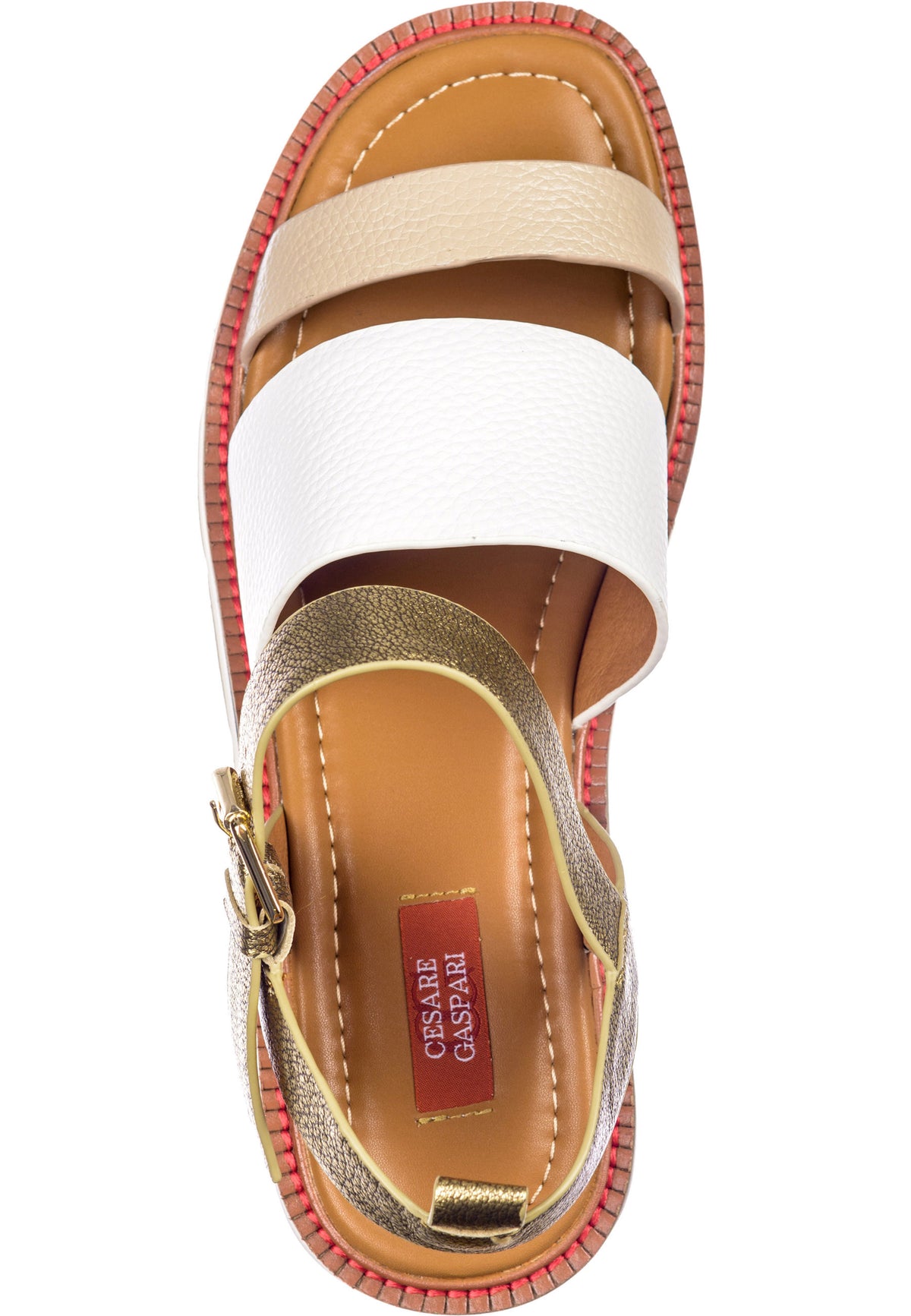 Viva Stripe Platform Sandals – Gold