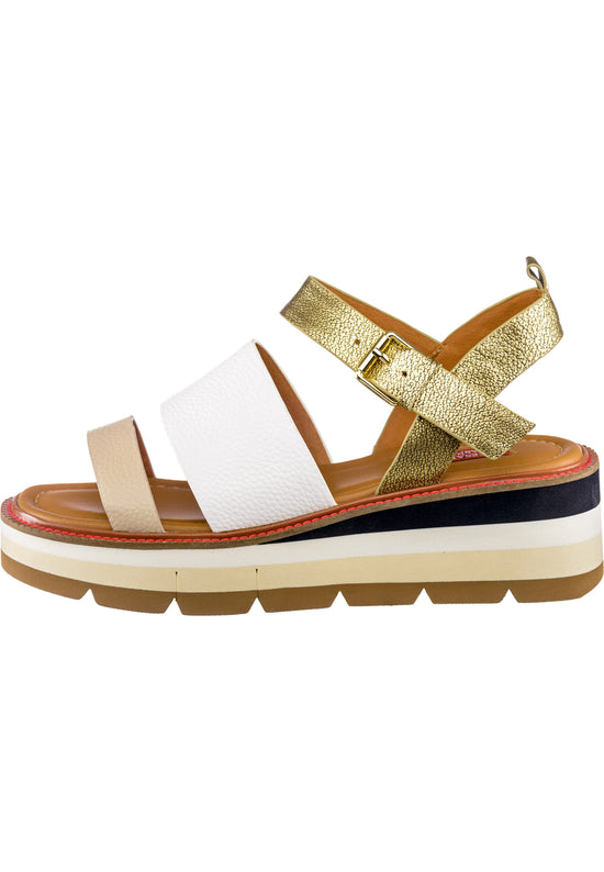 Viva Stripe Platform Sandals – Gold