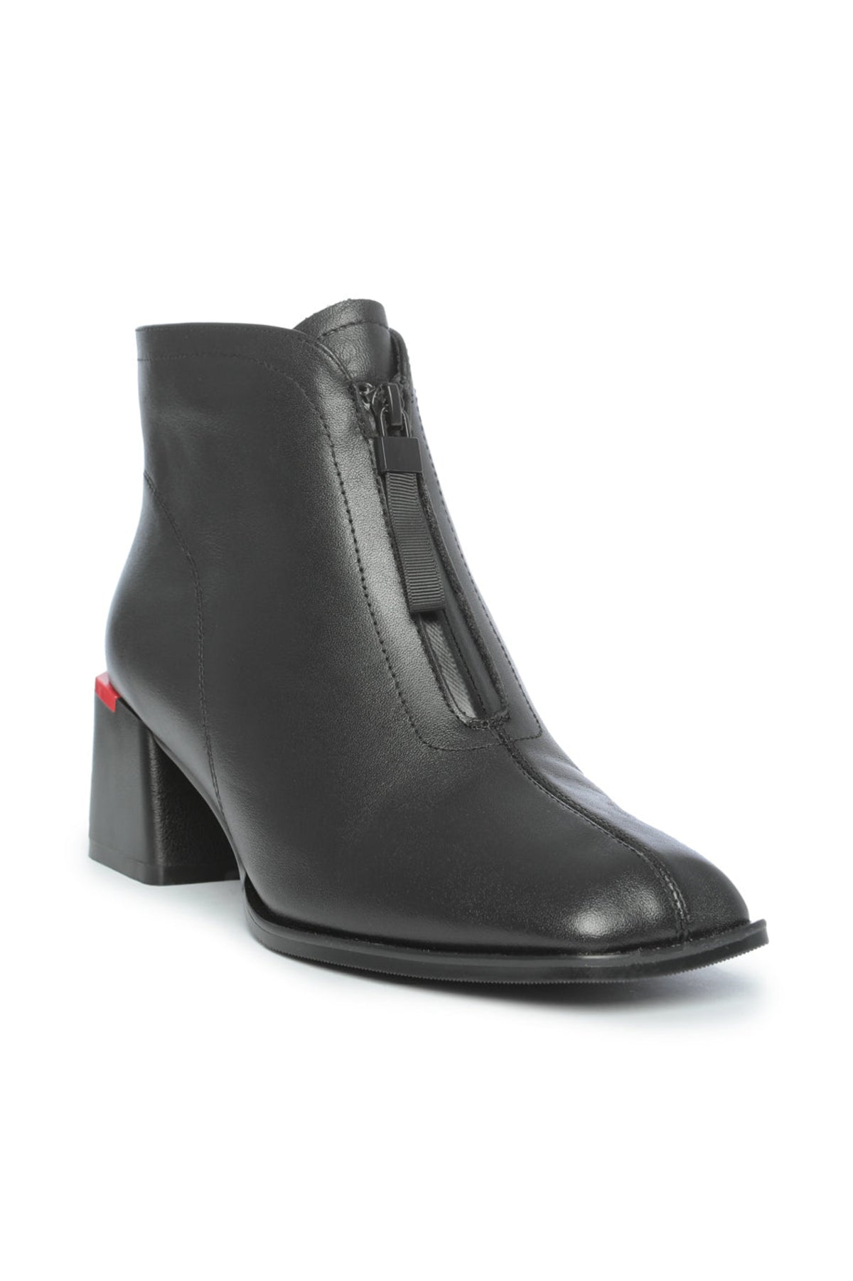 Zipper Edge Mid-Heel Boots