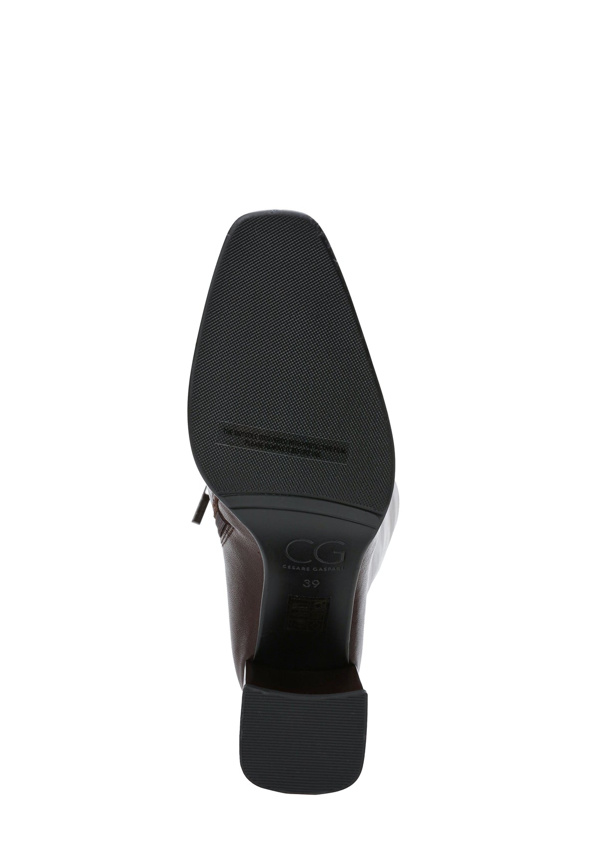 Bottes à talon bloc en cuir – Marron