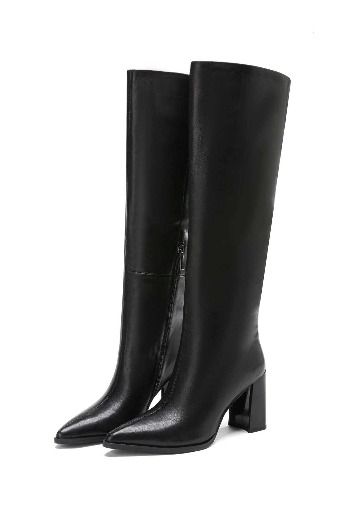 Chunky Block Heel Boots - Black